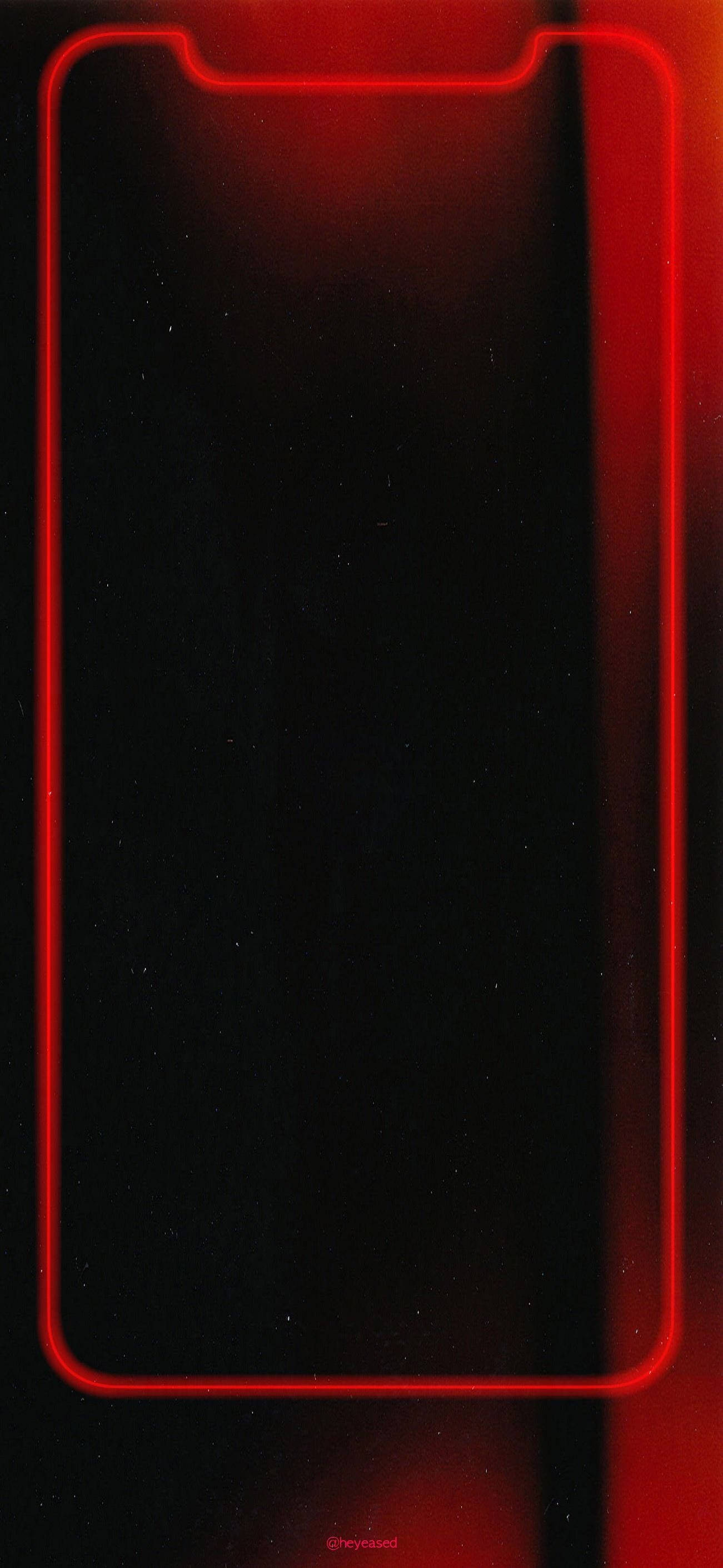 iPhone XR, vibrant red, neon outline, 2K Phone Wallpaper