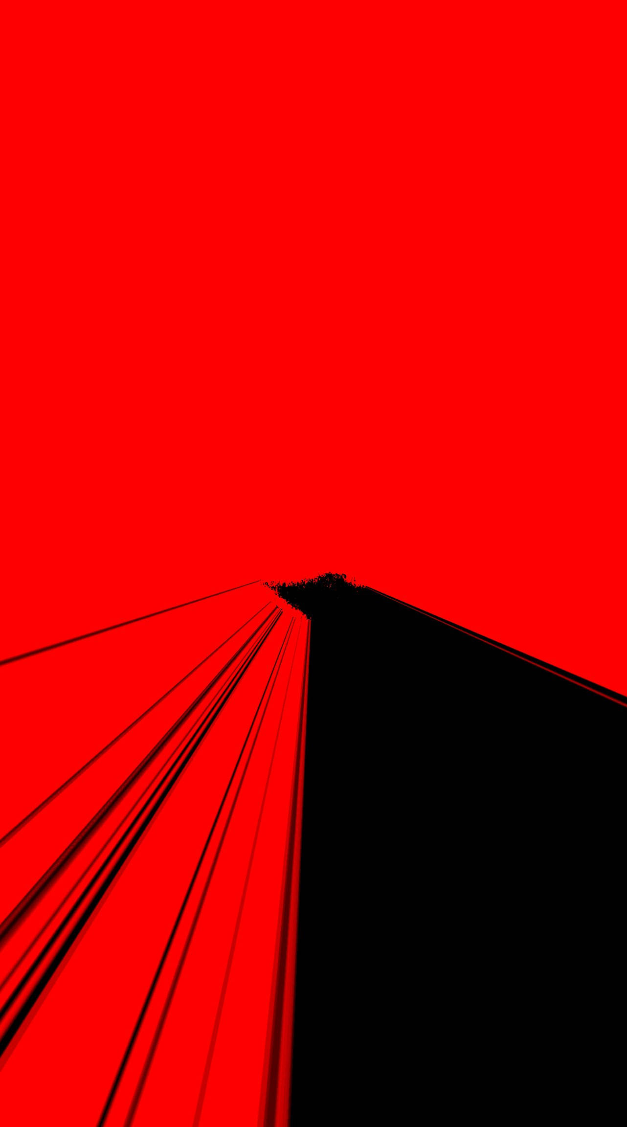 Red and Black Vaporwave Road, black triangular shape, vivid red background, Full HD Phone Wallpaper