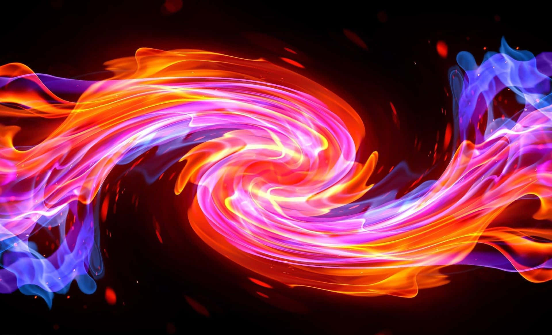 Red And Blue Fire, orange, pink, Full HD Desktop Wallpaper