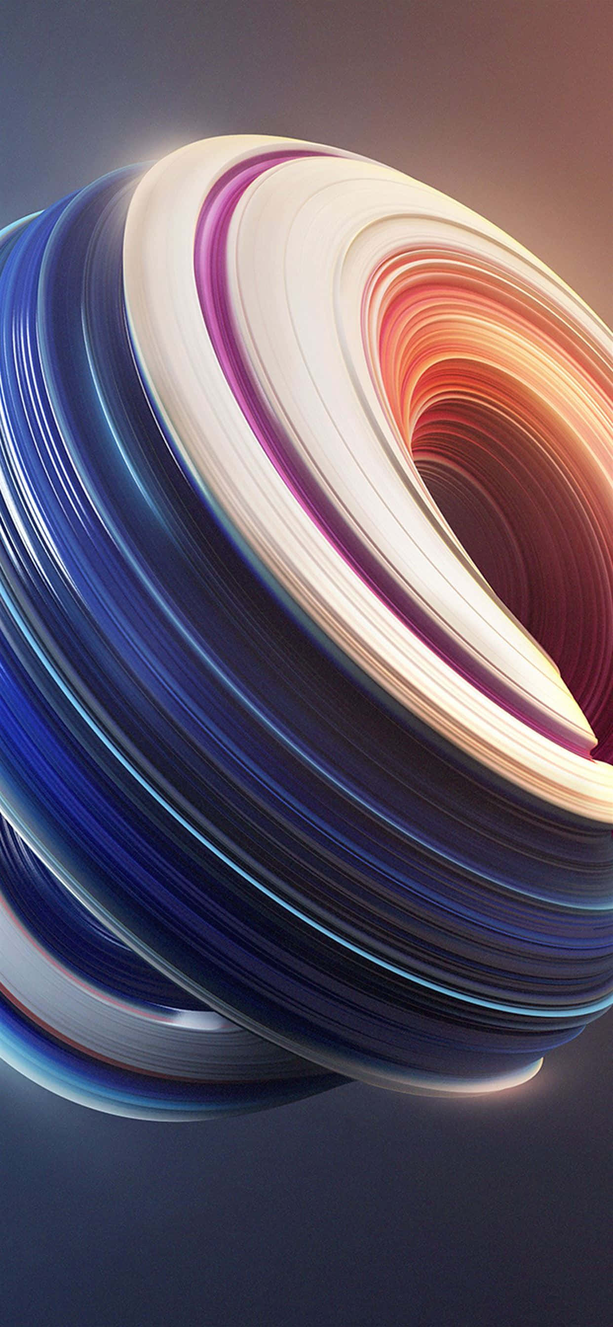 Red And Blue iPhone, glowing concentric rings, deep blue purple, 2K Phone Wallpaper