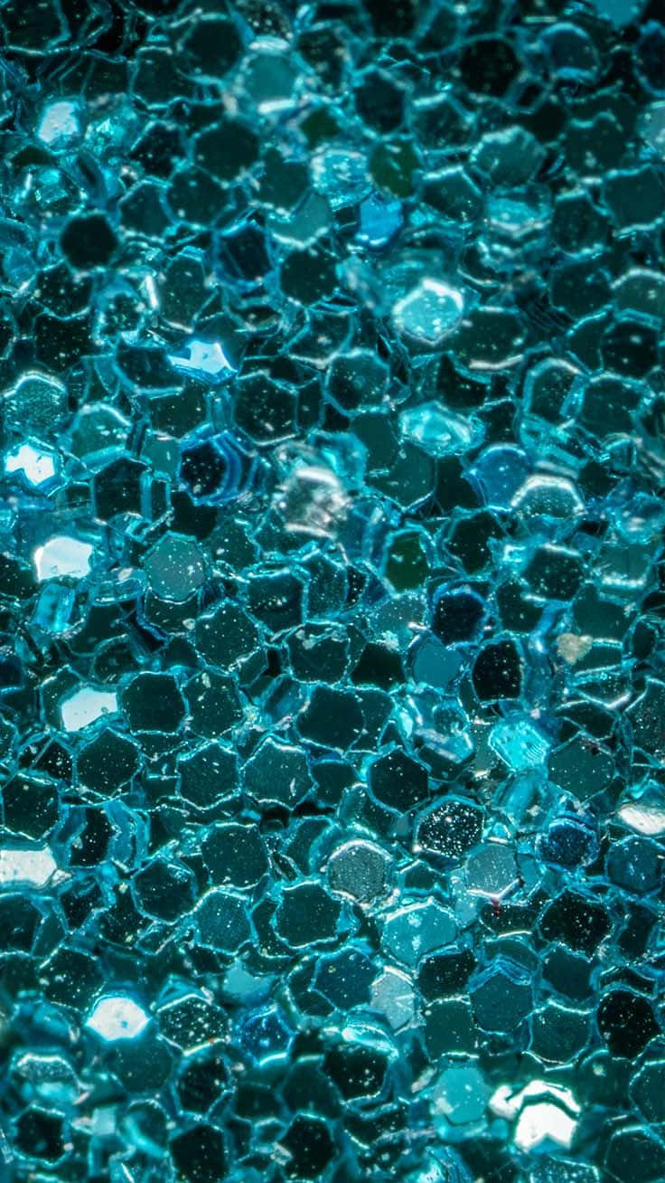turquoise iPhone, teal hexagonal glass beads, shimmering, HD Phone Wallpaper