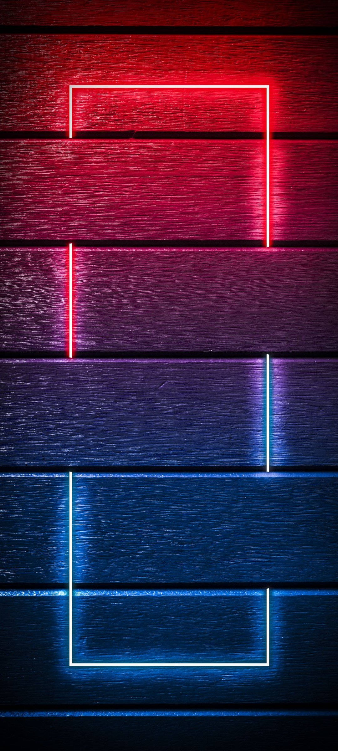 neon lines, red pink and blue, dark wooden planks, Full HD Phone Wallpaper