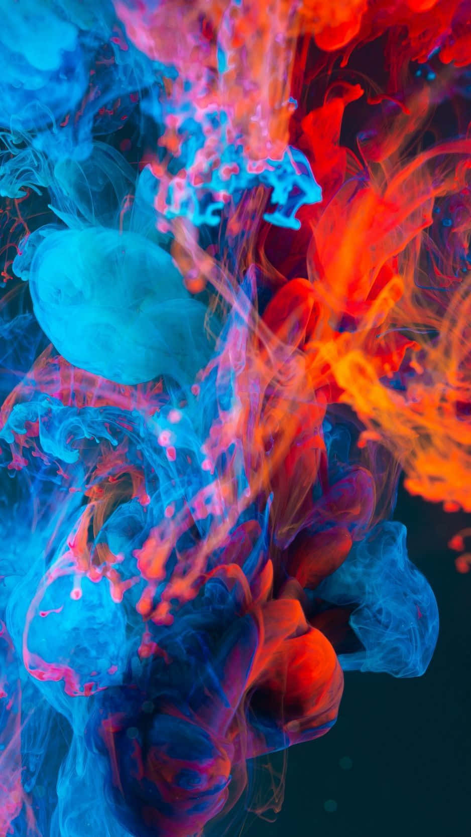 HD Abstract Smoke Phone, vibrant blue, red ink swirls, HD Phone Wallpaper