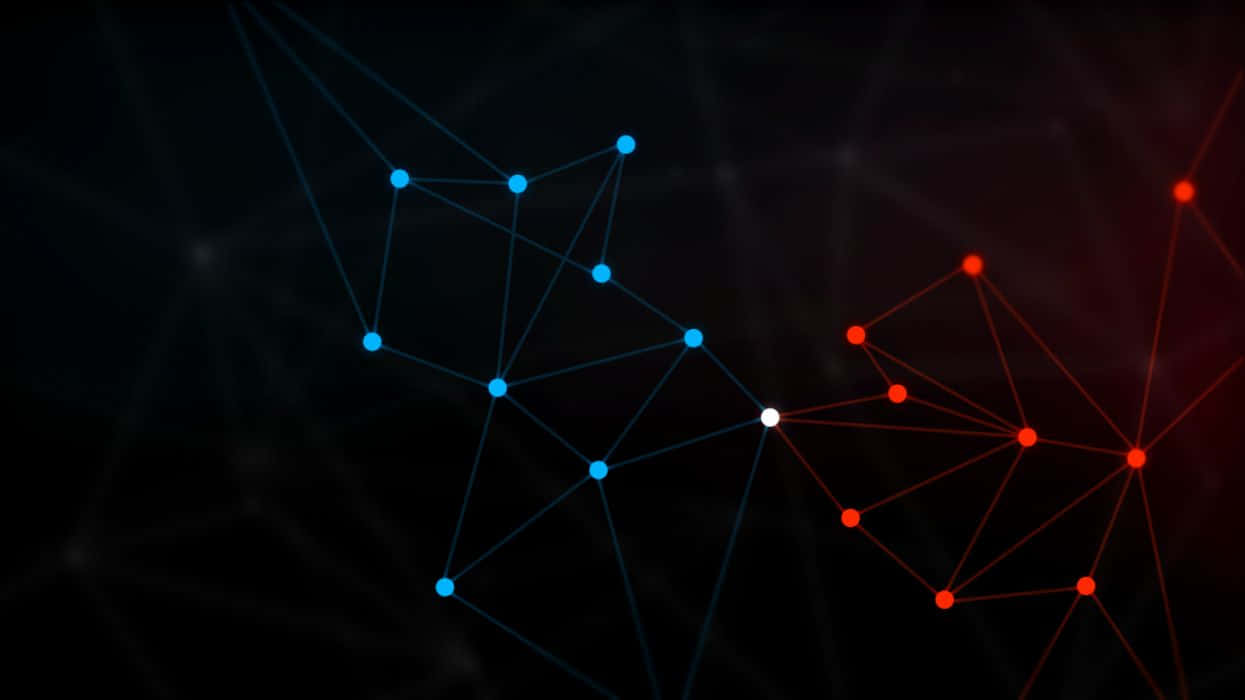 glowing blue, red nodes, connected by lines, SD Desktop Wallpaper
