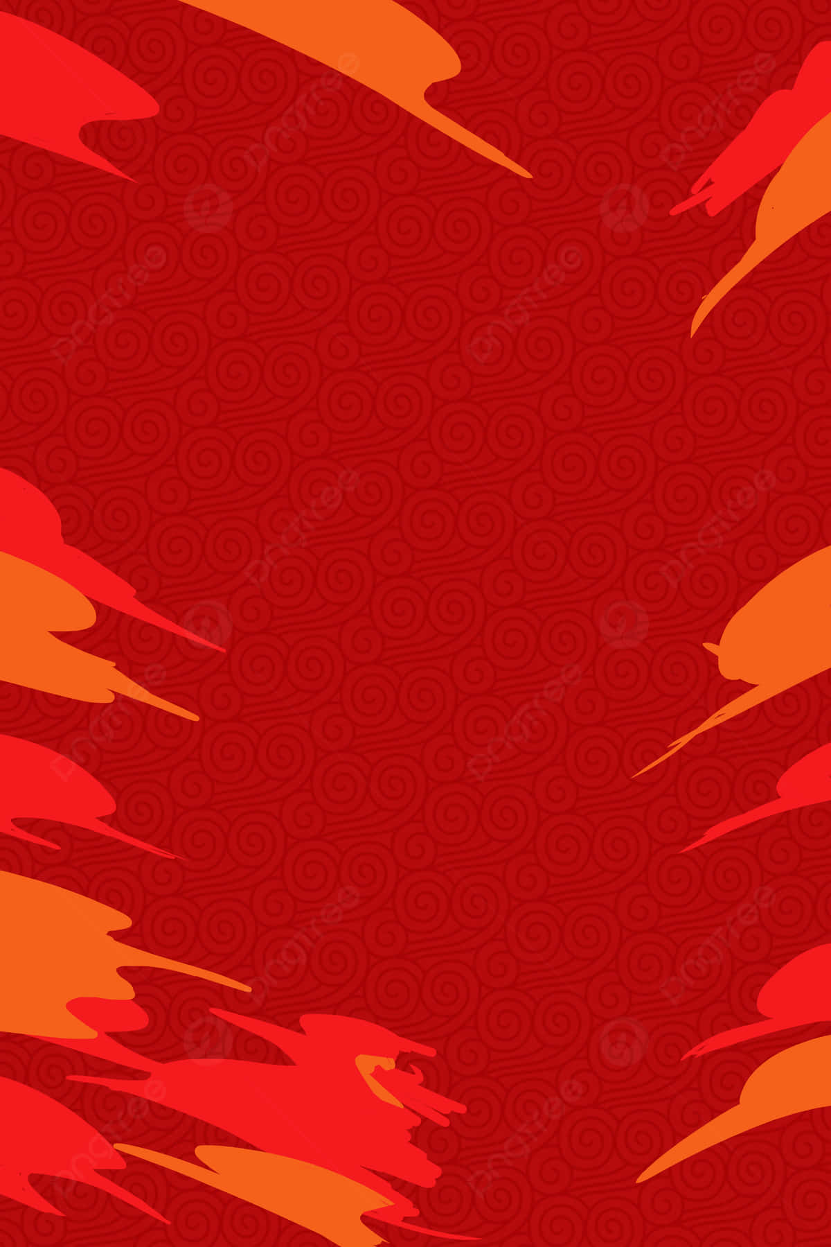 red, orange, abstract swirls, HD Phone Wallpaper
