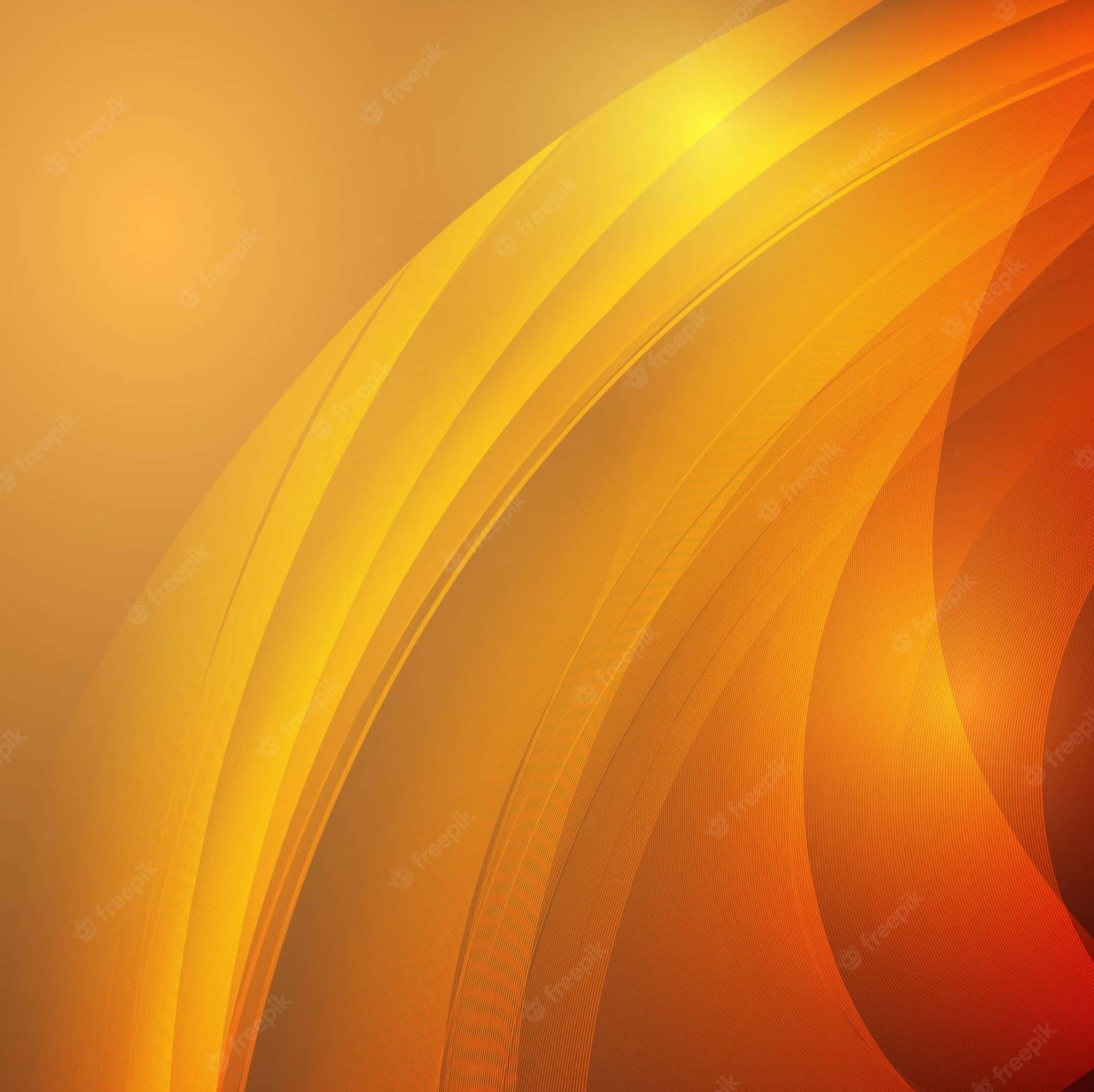 golden yellow, fiery orange, vibrant abstract waves, Full HD Desktop Wallpaper