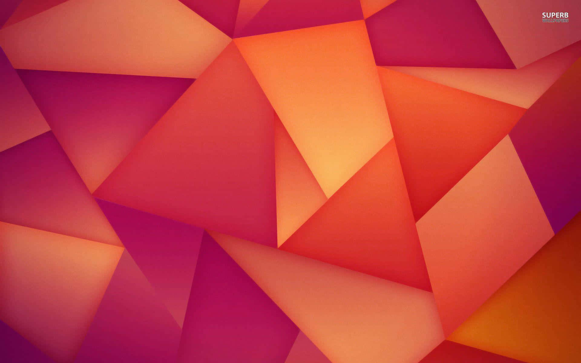 Vibrant Red and Orange Shades Complexion Together, abstract geometric wallpaper, overlapping triangles, Full HD Desktop Wallpaper