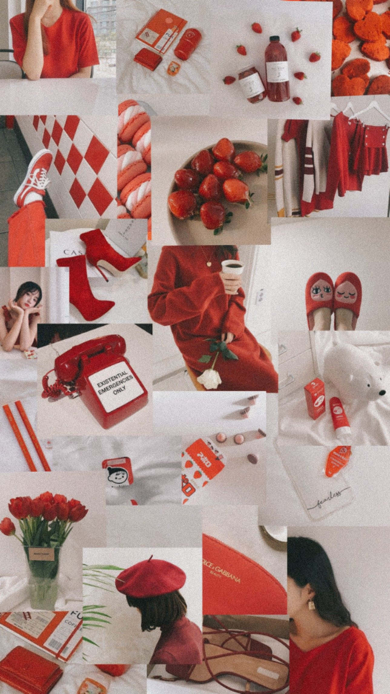 Red And White Aesthetic, vibrant red, white, Full HD Phone Wallpaper