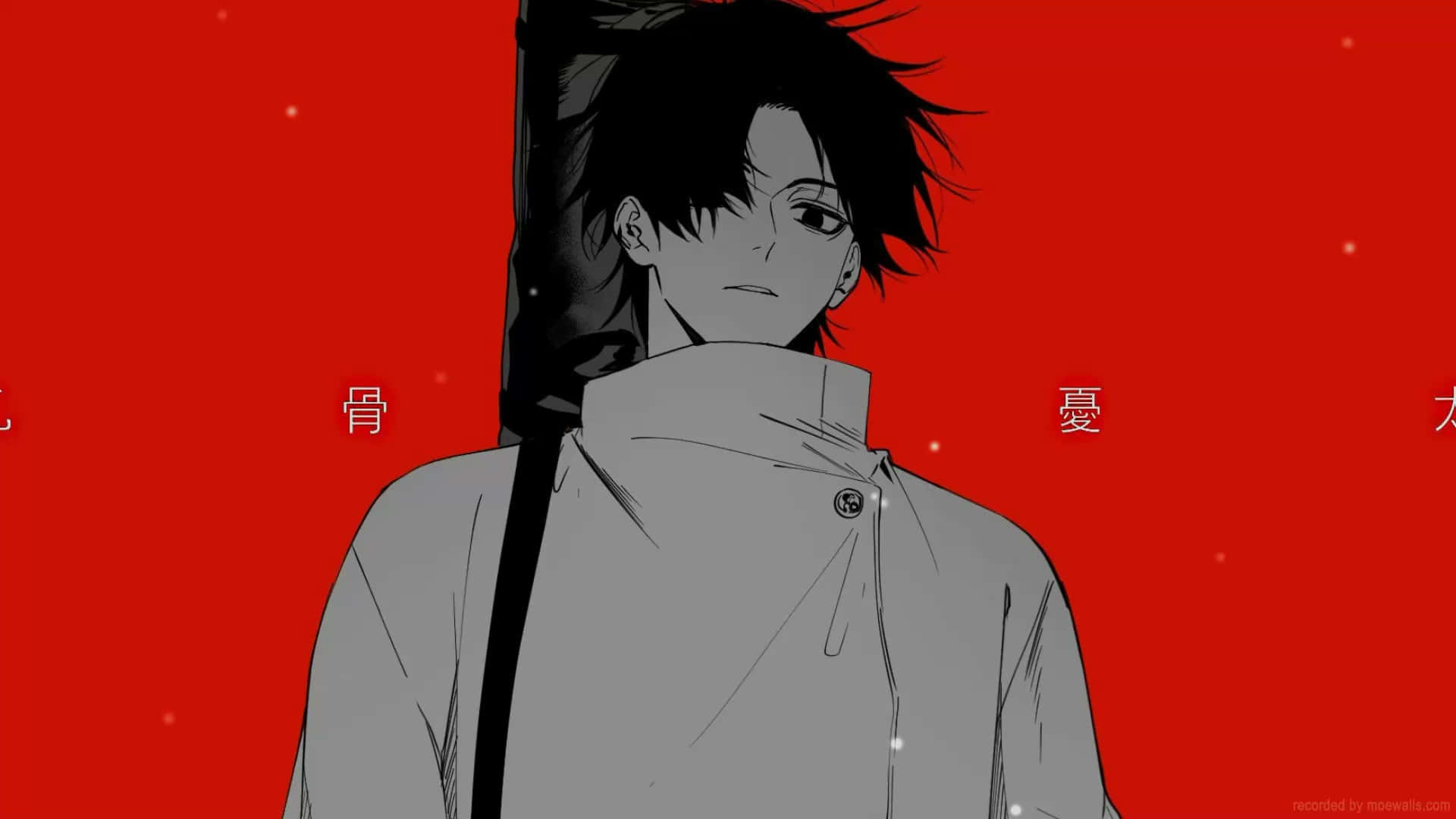 anime character, spiky hair, high collar, Full HD Desktop Wallpaper