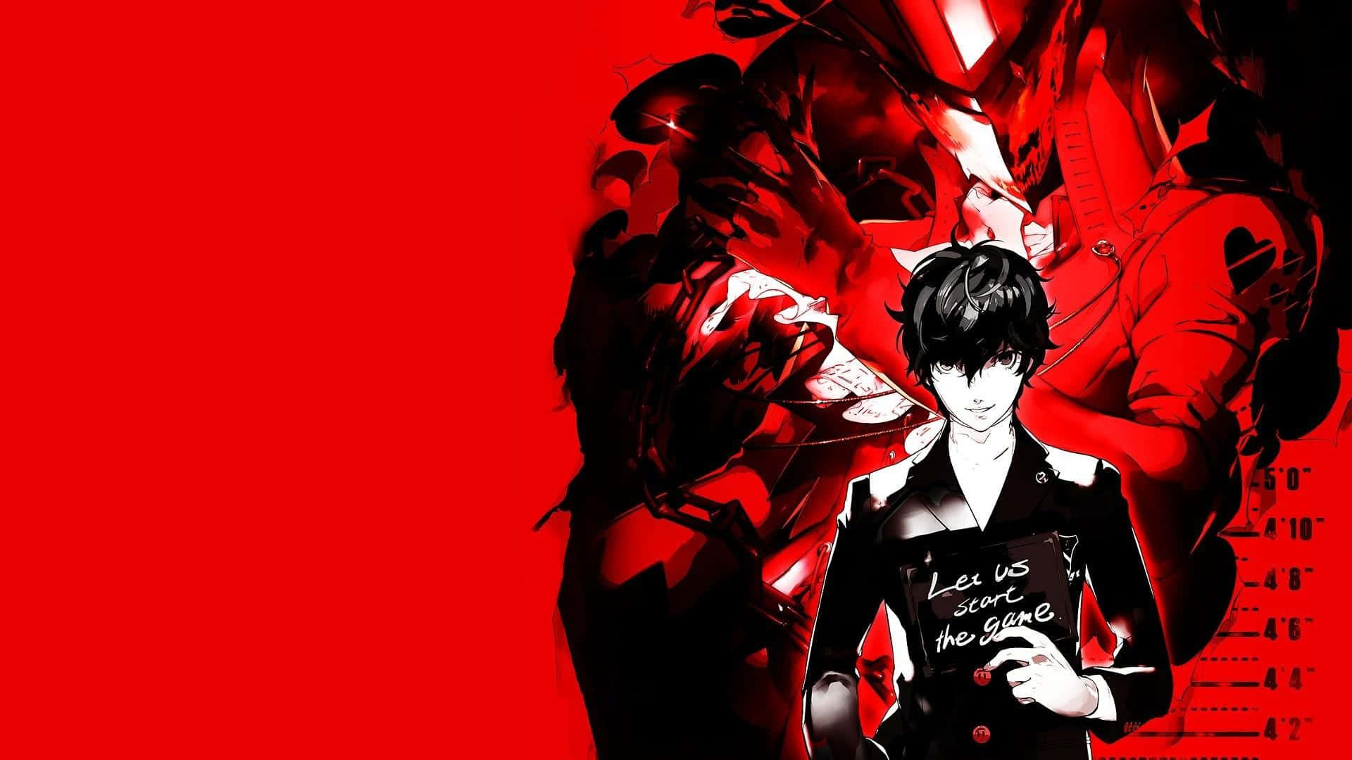 Red Anime Aesthetic, young anime boy, black suit, Full HD Desktop Wallpaper