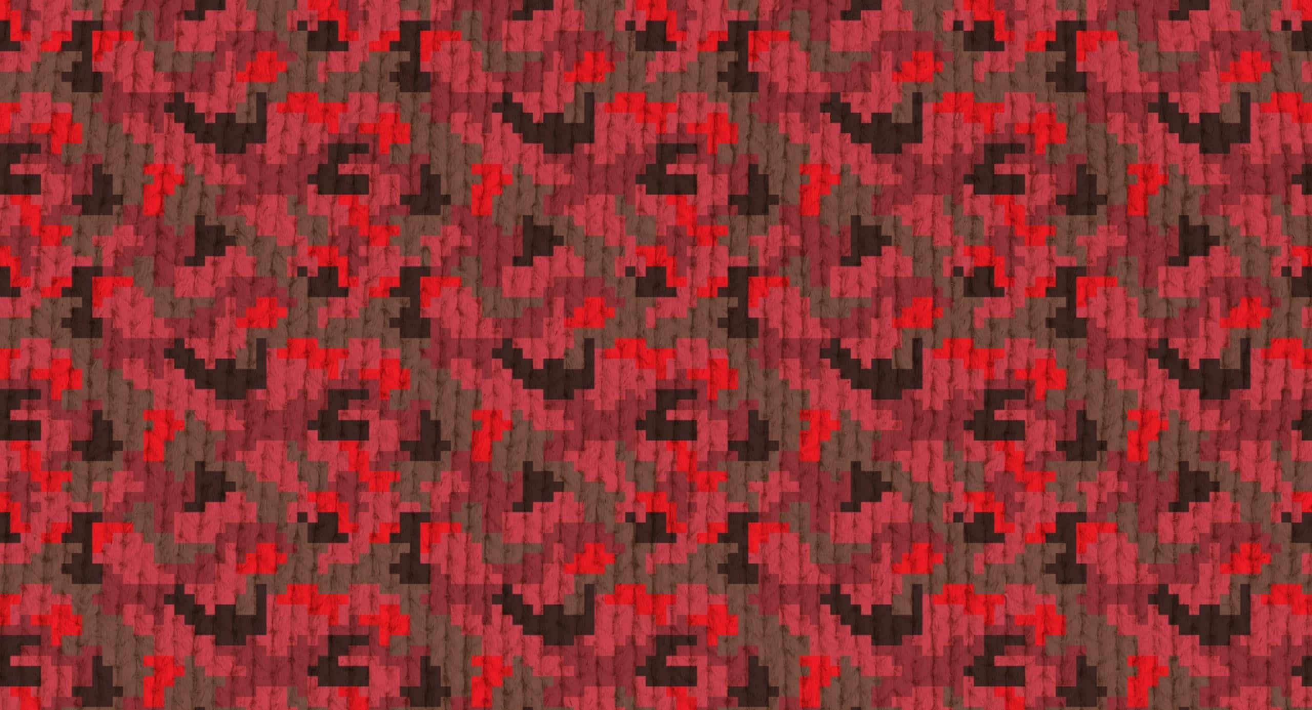 Red Bape, red and brown camouflage pattern, pixelated, 2K Desktop Wallpaper