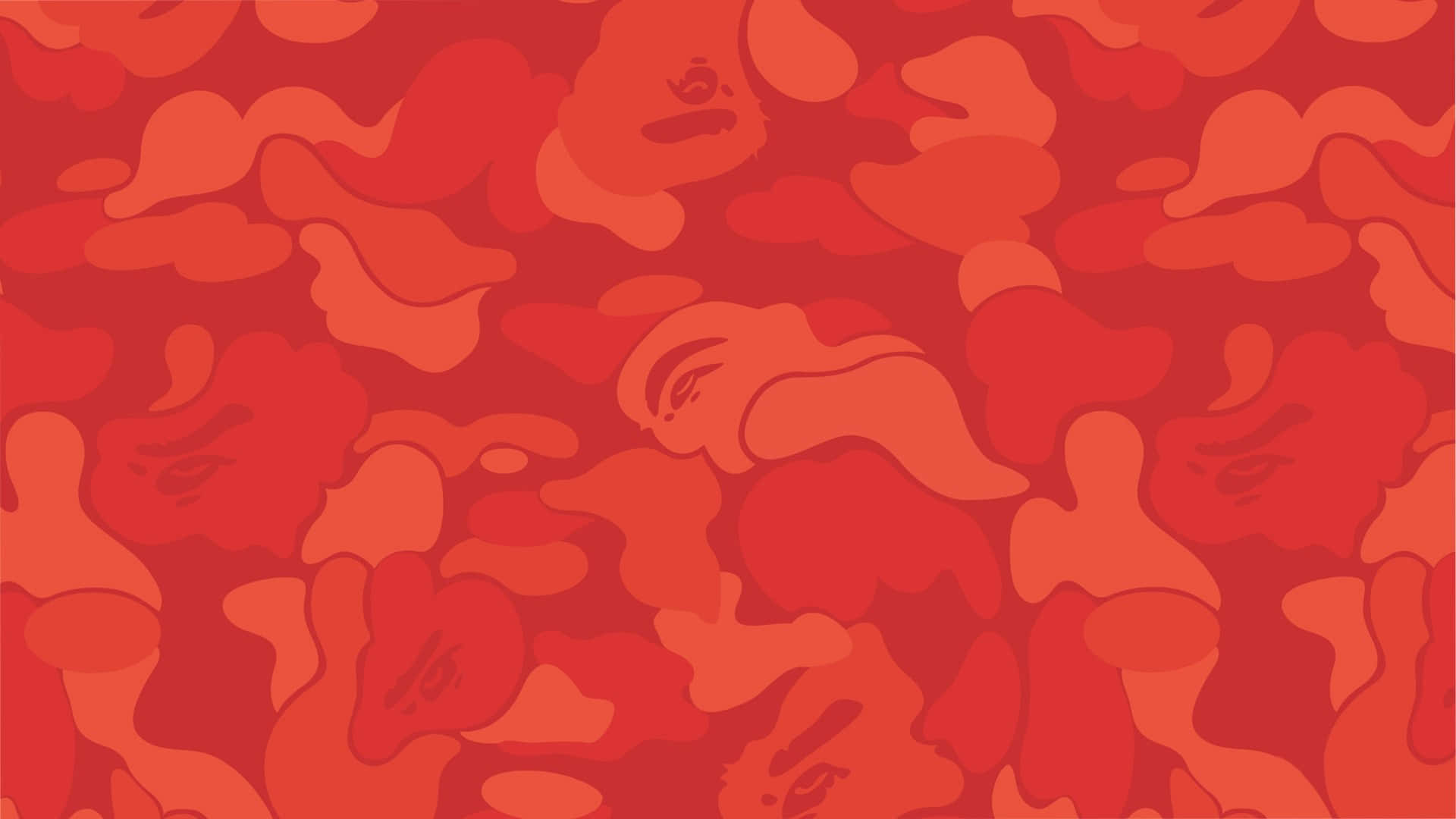Red Bape, red camouflage pattern, crimson, Full HD Desktop Wallpaper