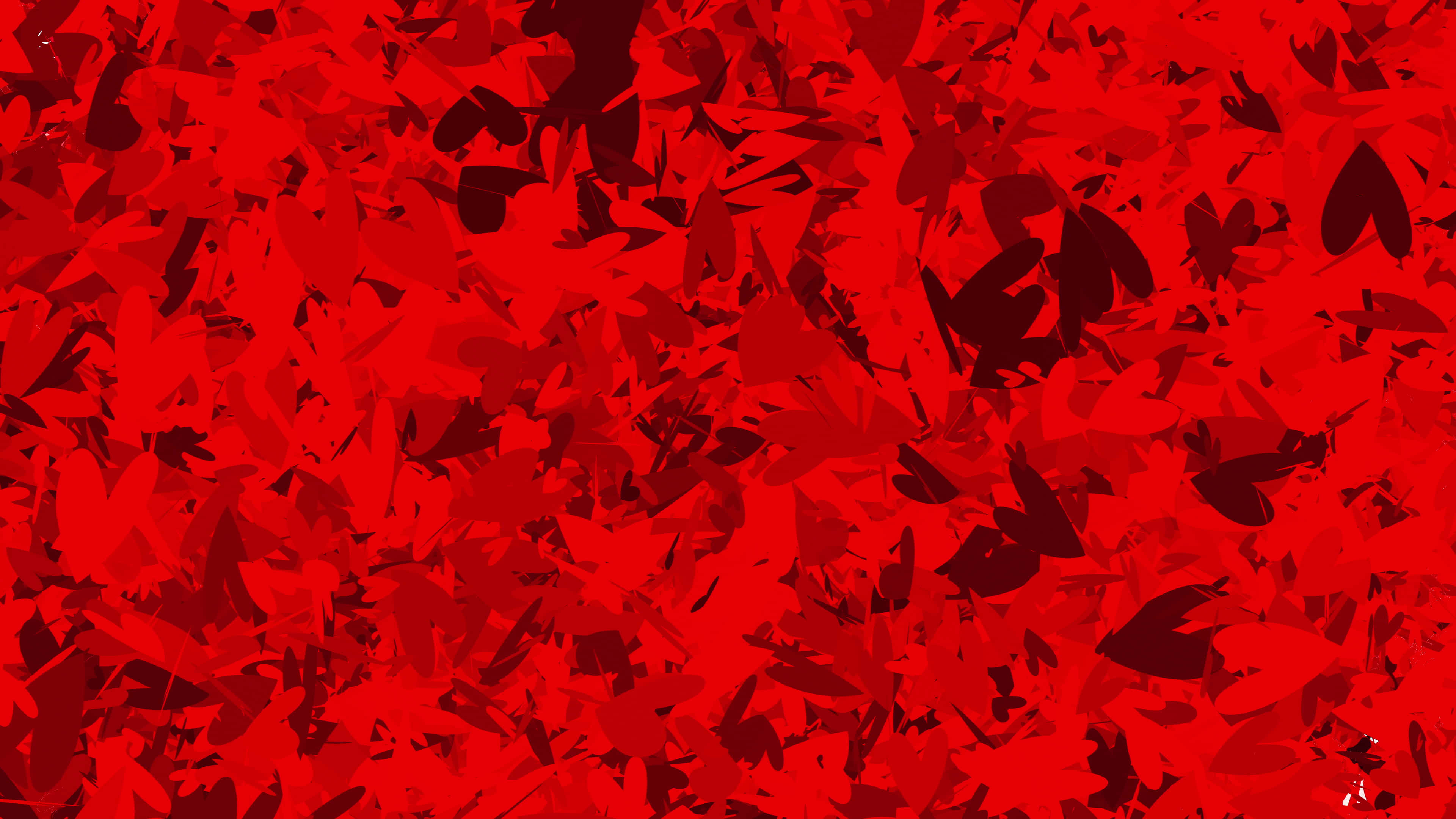 Red BAPE, vibrant red abstract pattern, overlapping leaf shapes, 4K Desktop Wallpaper