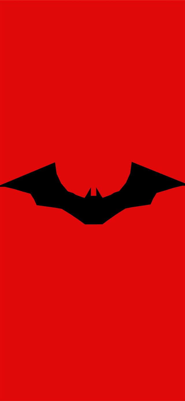 Red Batman Logo, black bat symbol, vivid red background, HD Phone Wallpaper