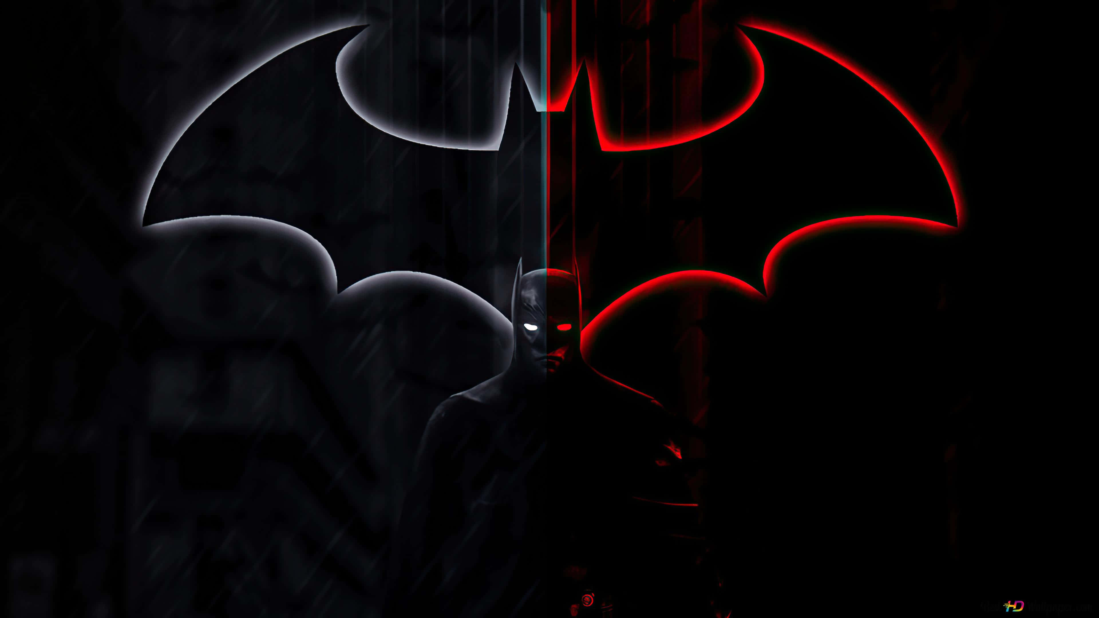 Red Batman Logo, Batman, dark gray, 4K Desktop Wallpaper