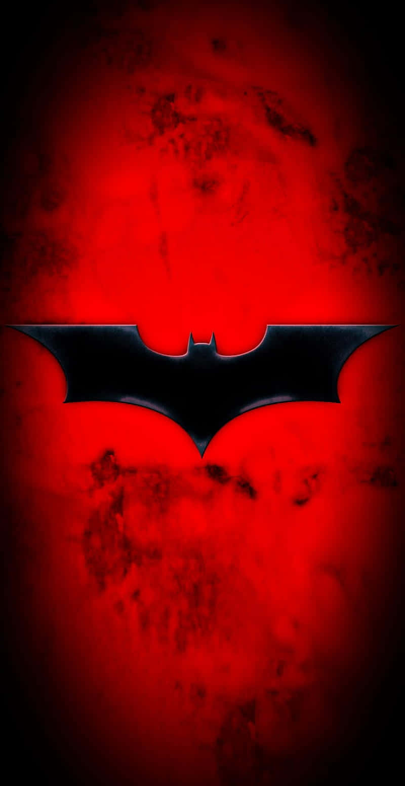 Red Batman Logo, black bat symbol, blood-red background, HD Phone Wallpaper
