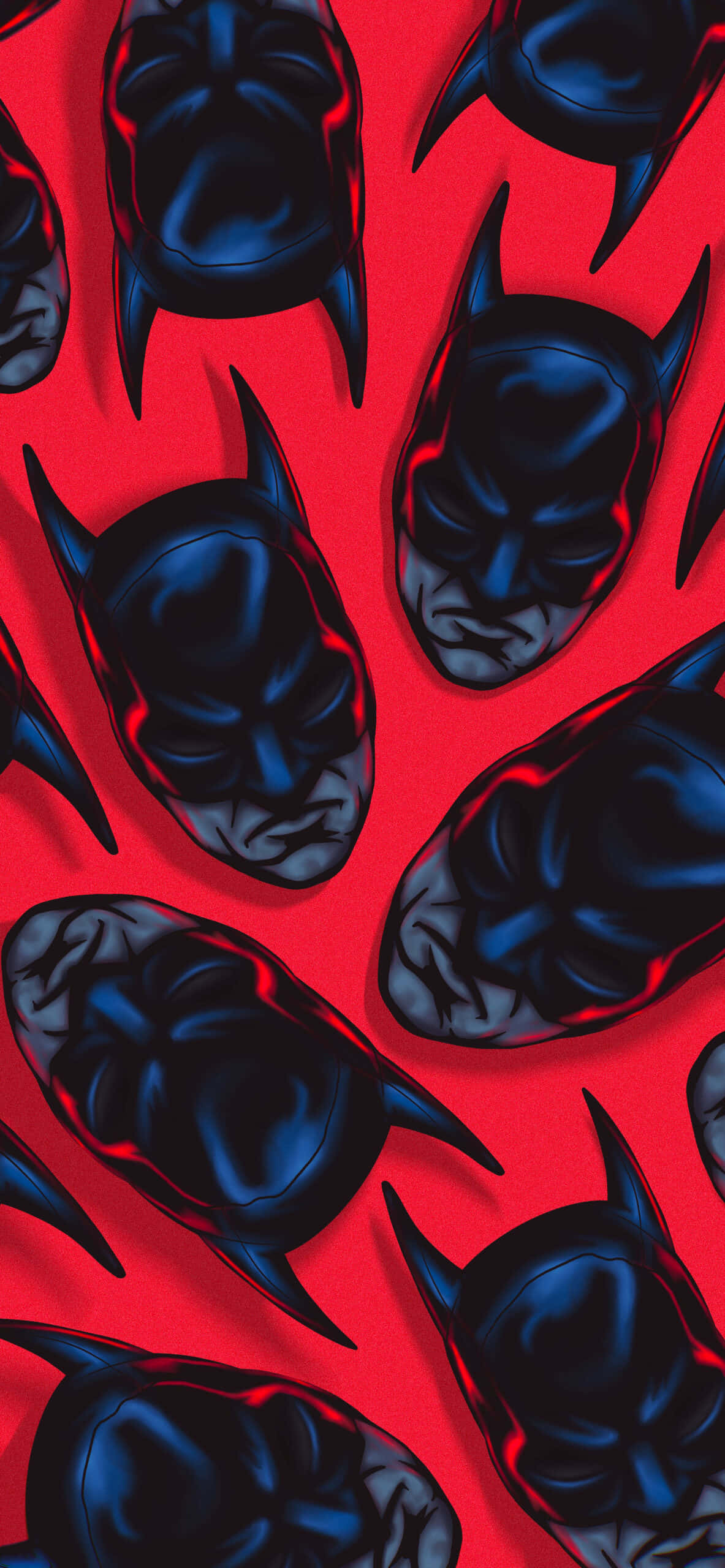 Red Batman Logo, Batman, glossy black, 2K Phone Wallpaper