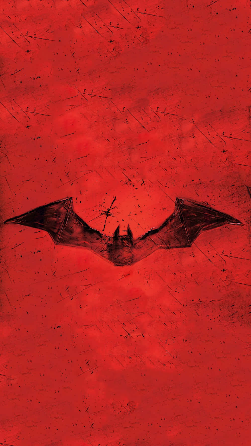 Red Batman Logo, bat silhouette, crimson sky, HD Phone Wallpaper