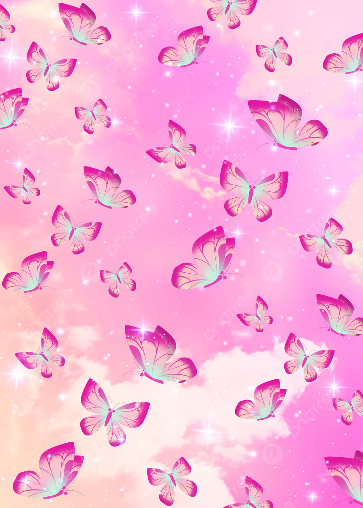 Red Butterfly, 1200 x 1680, Pink and teal butterflies, HD Phone Wallpaper