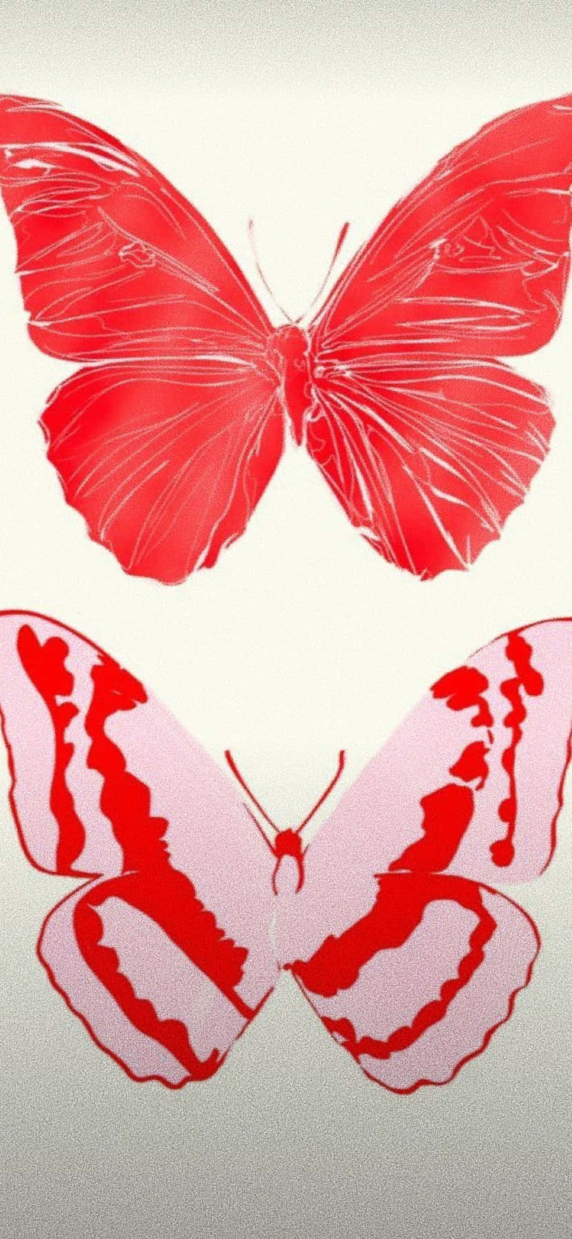 Red Butterfly, red, pink, HD Phone Wallpaper