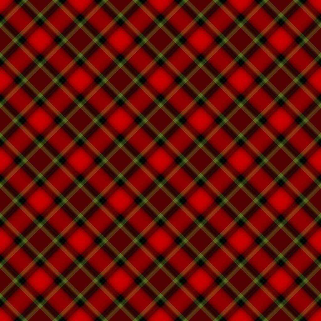 Red Checkered, vibrant red plaid pattern, green and black lines, SD Desktop Wallpaper