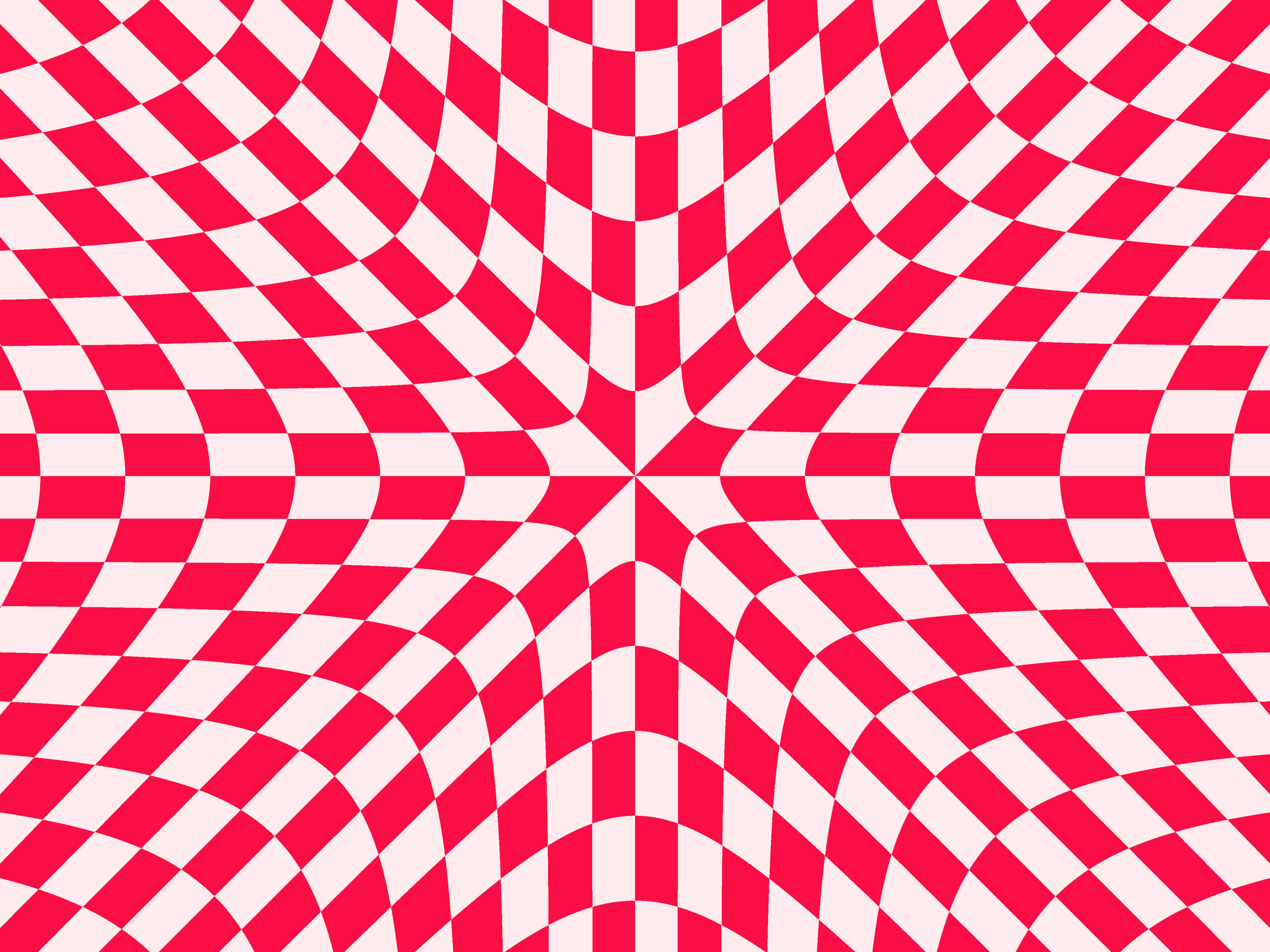 red and white checkered pattern, hypnotic optical illusion, 4K Desktop Wallpaper