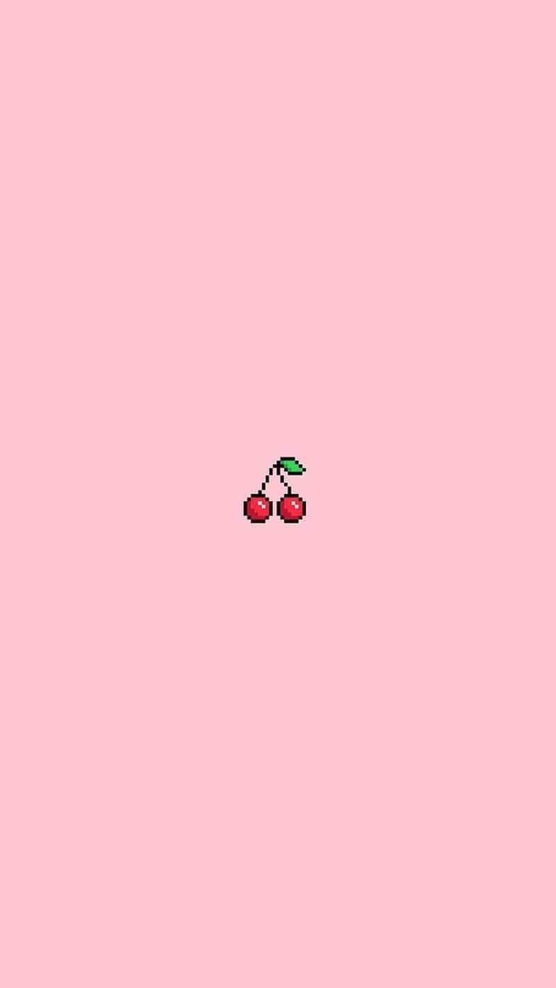 minimalist cherries, pink backdrop, red cherries, HD Phone Wallpaper