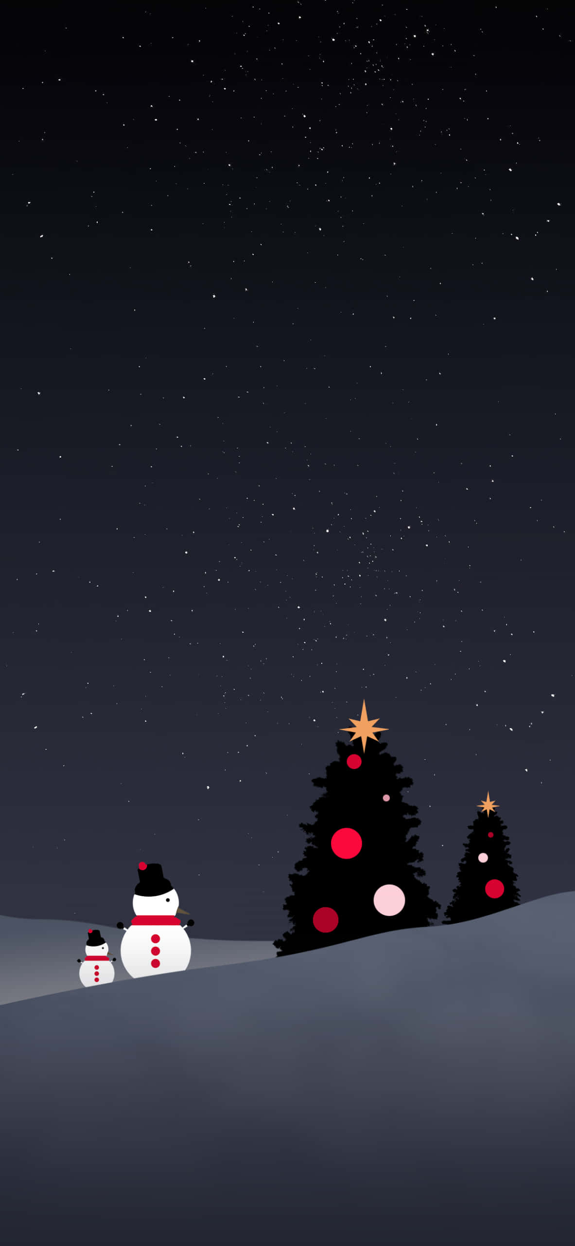 Red Christmas iPhone, iPhone 11, snowmen, 2K Phone Wallpaper