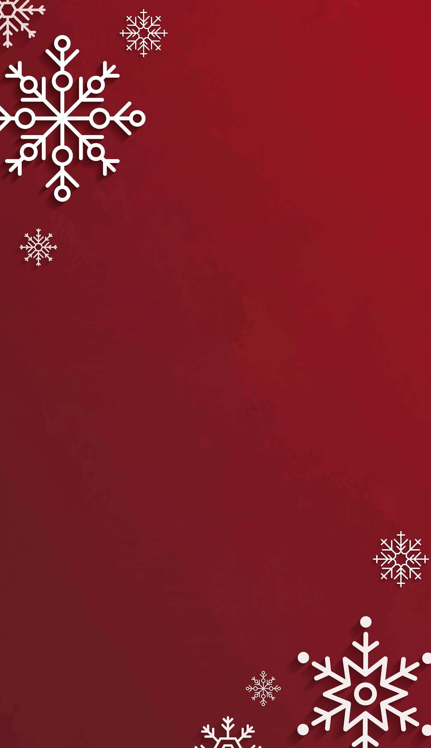 Red Christmas iPhone, deep red background, white snowflakes, Full HD Phone Wallpaper