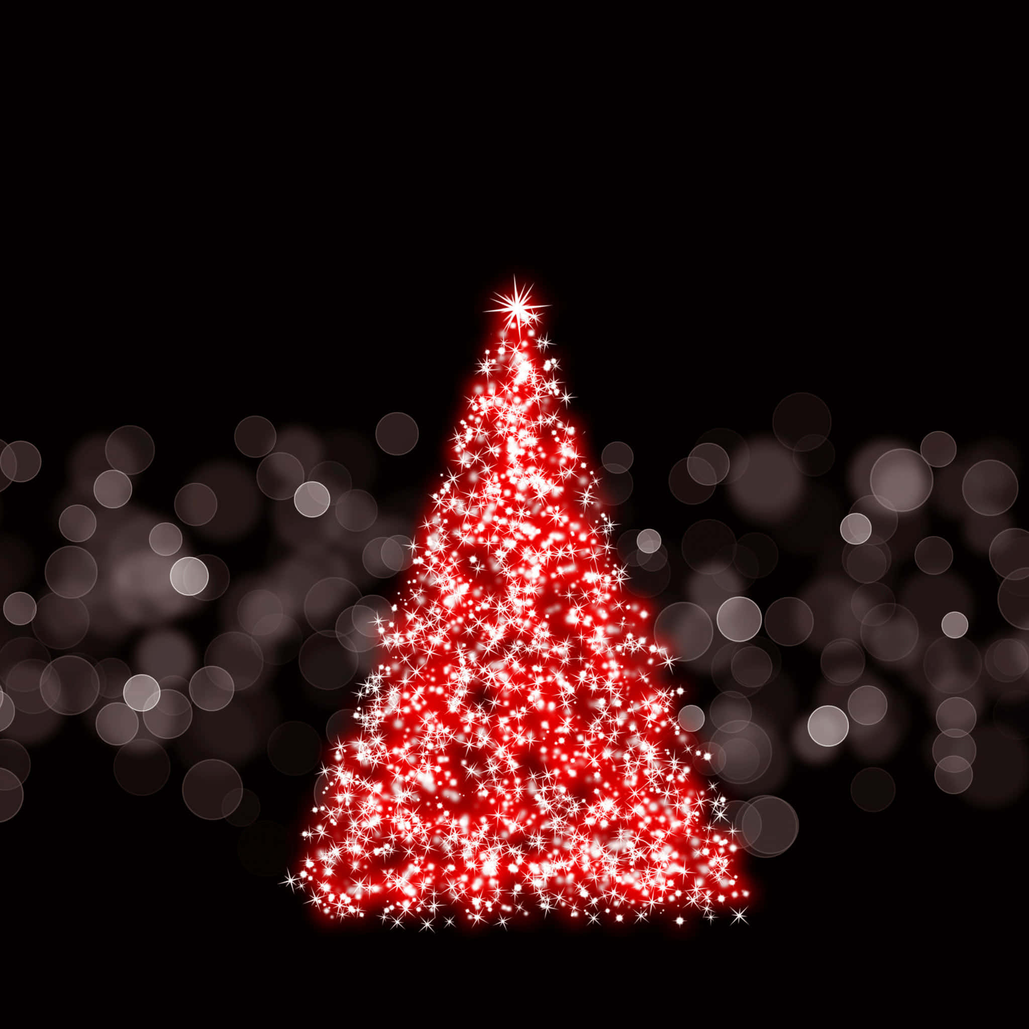 Red Christmas iPhone, red Christmas tree, sparkling lights, Full HD Desktop Wallpaper