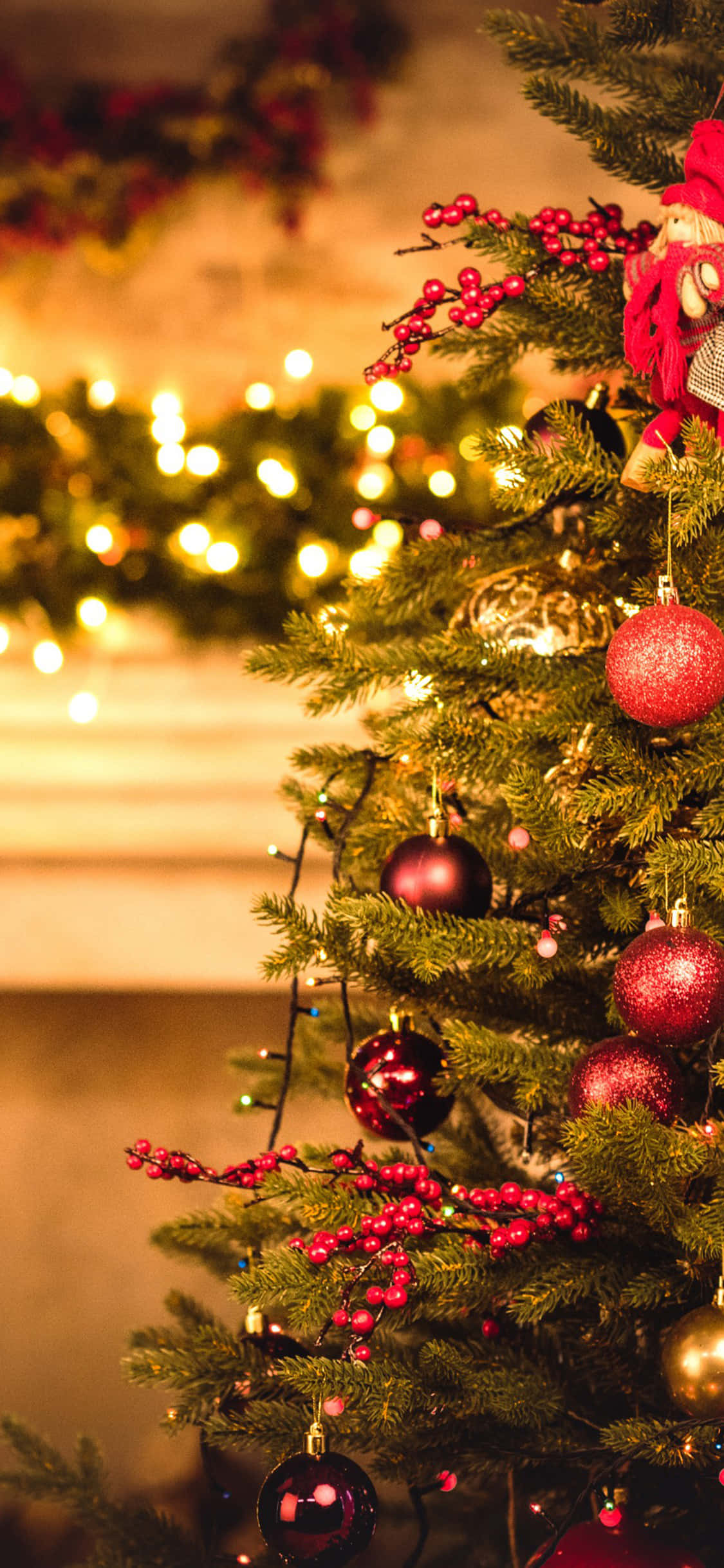Red Christmas iPhone, iPhone, Christmas tree, Full HD Phone Wallpaper