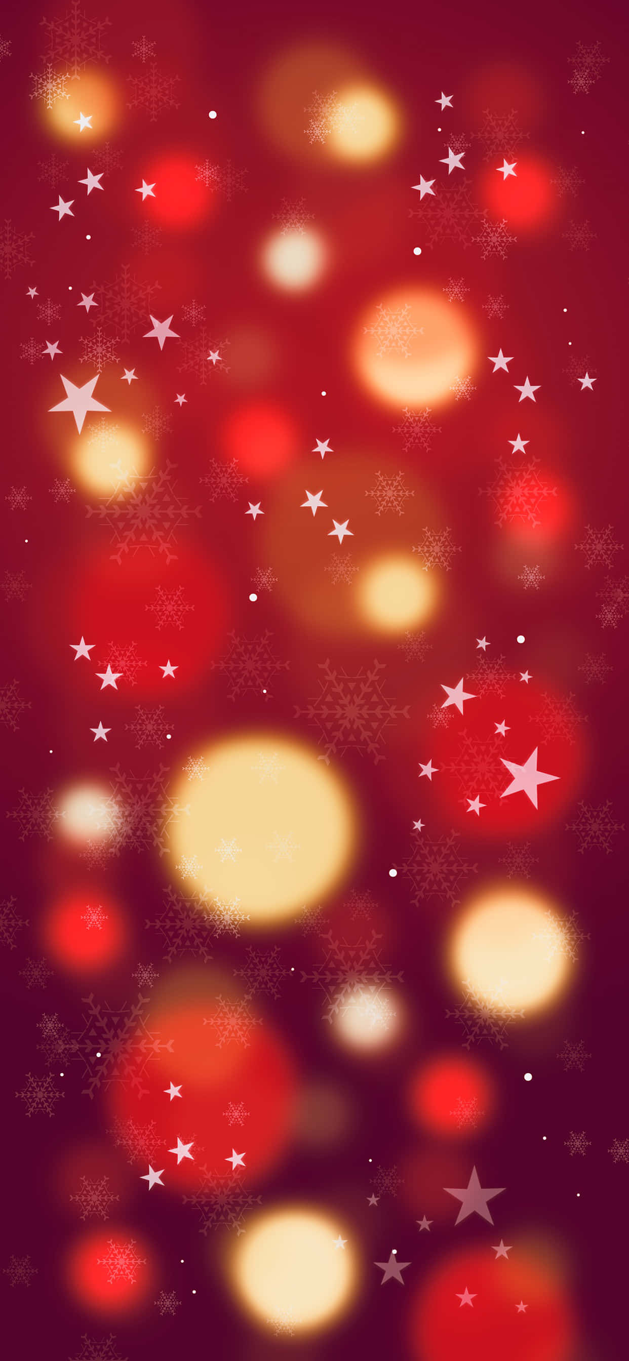Red Christmas iPhone, vibrant red, glowing golden bokeh circles, 2K Phone Wallpaper