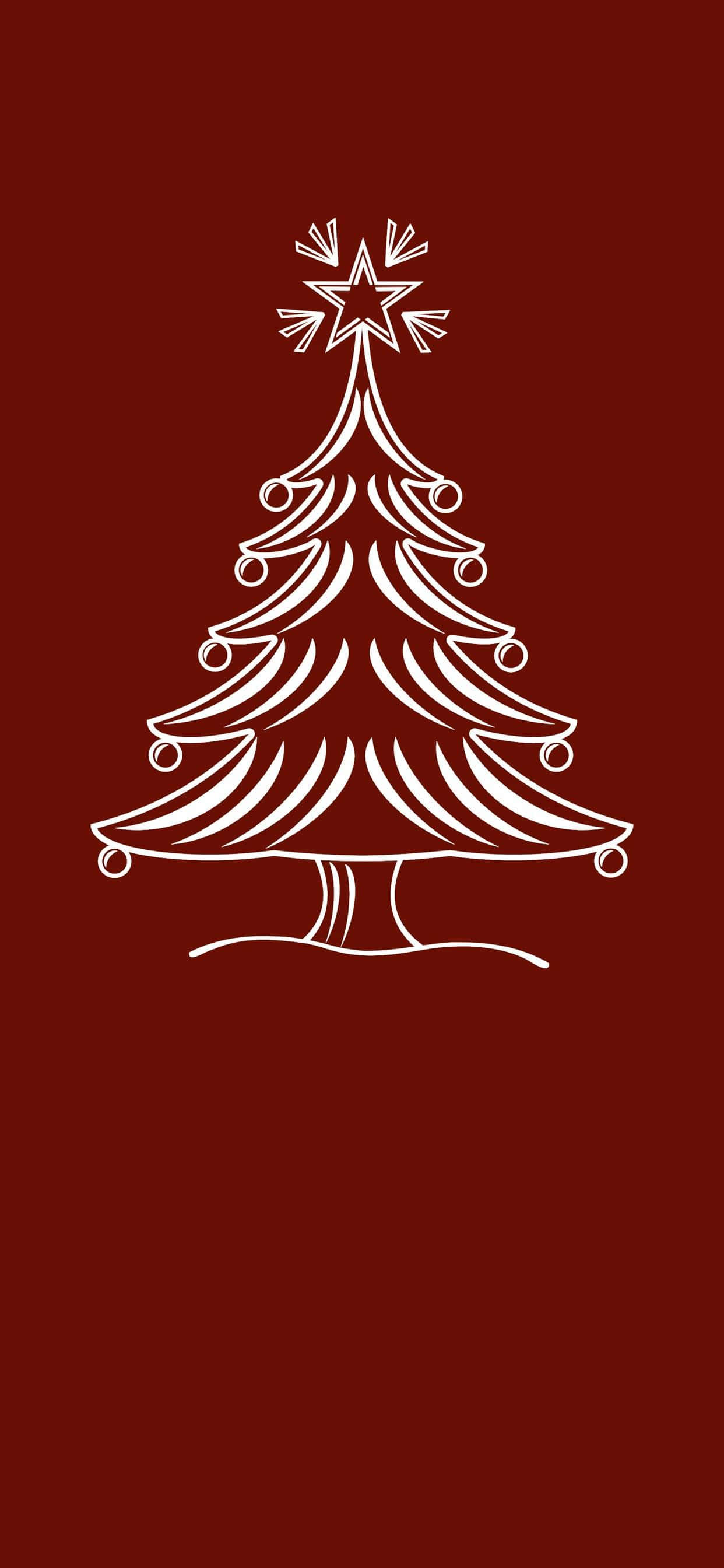 Red Christmas iPhone, Christmas tree, star topper, 2K Phone Wallpaper