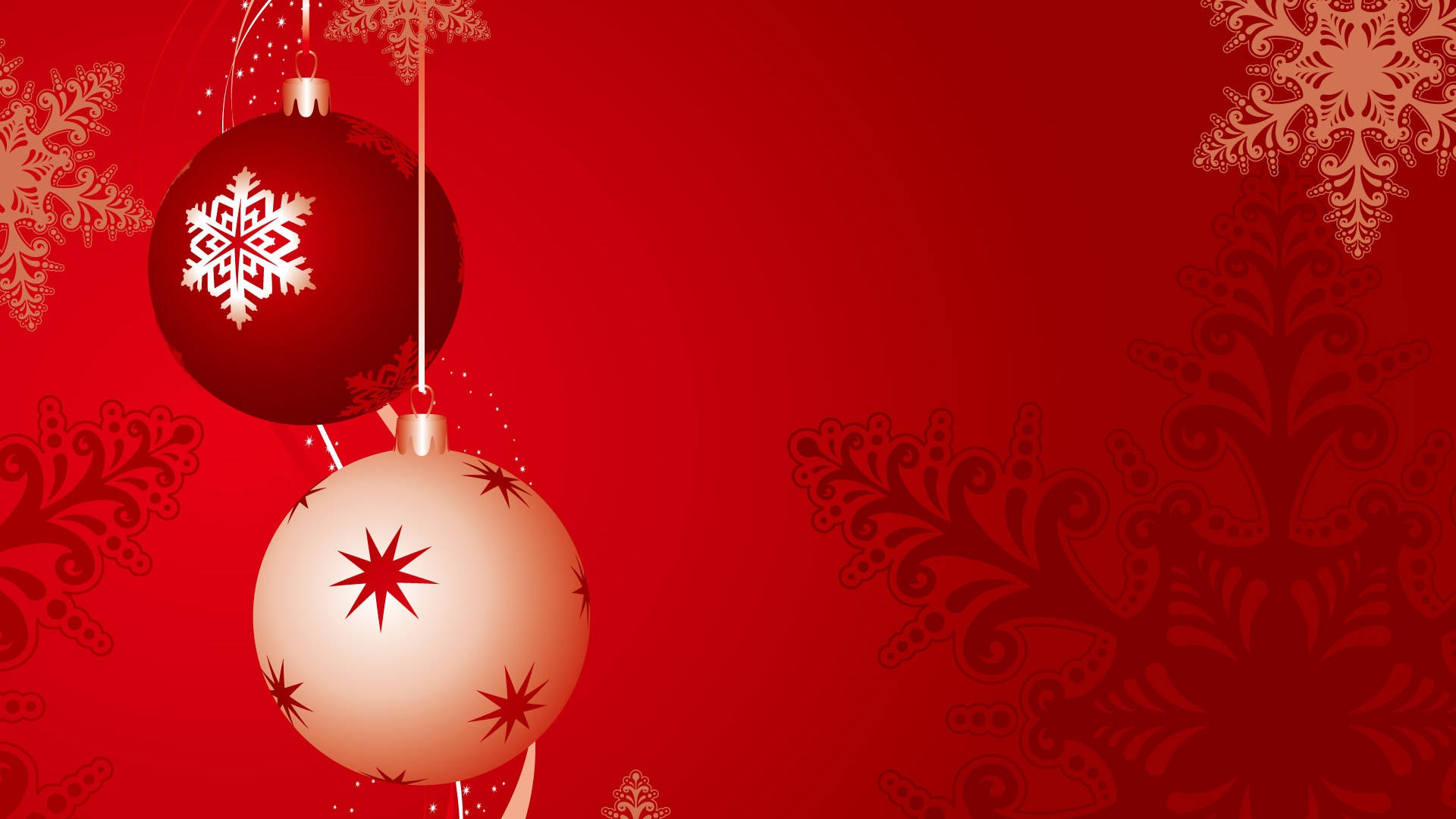 Red Christmas, snowflake, star, Full HD Desktop Wallpaper