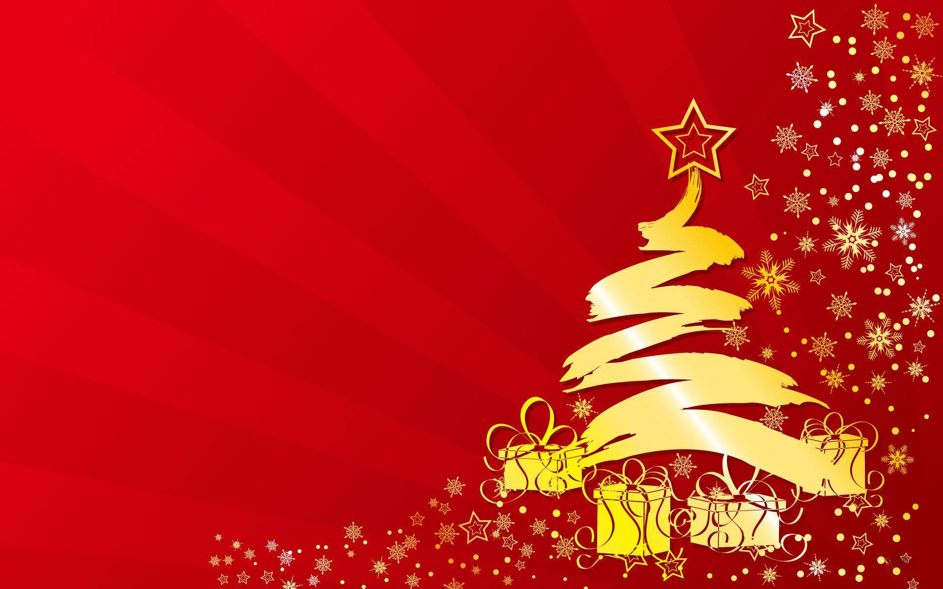 gold, red, Christmas tree, Full HD Desktop Wallpaper