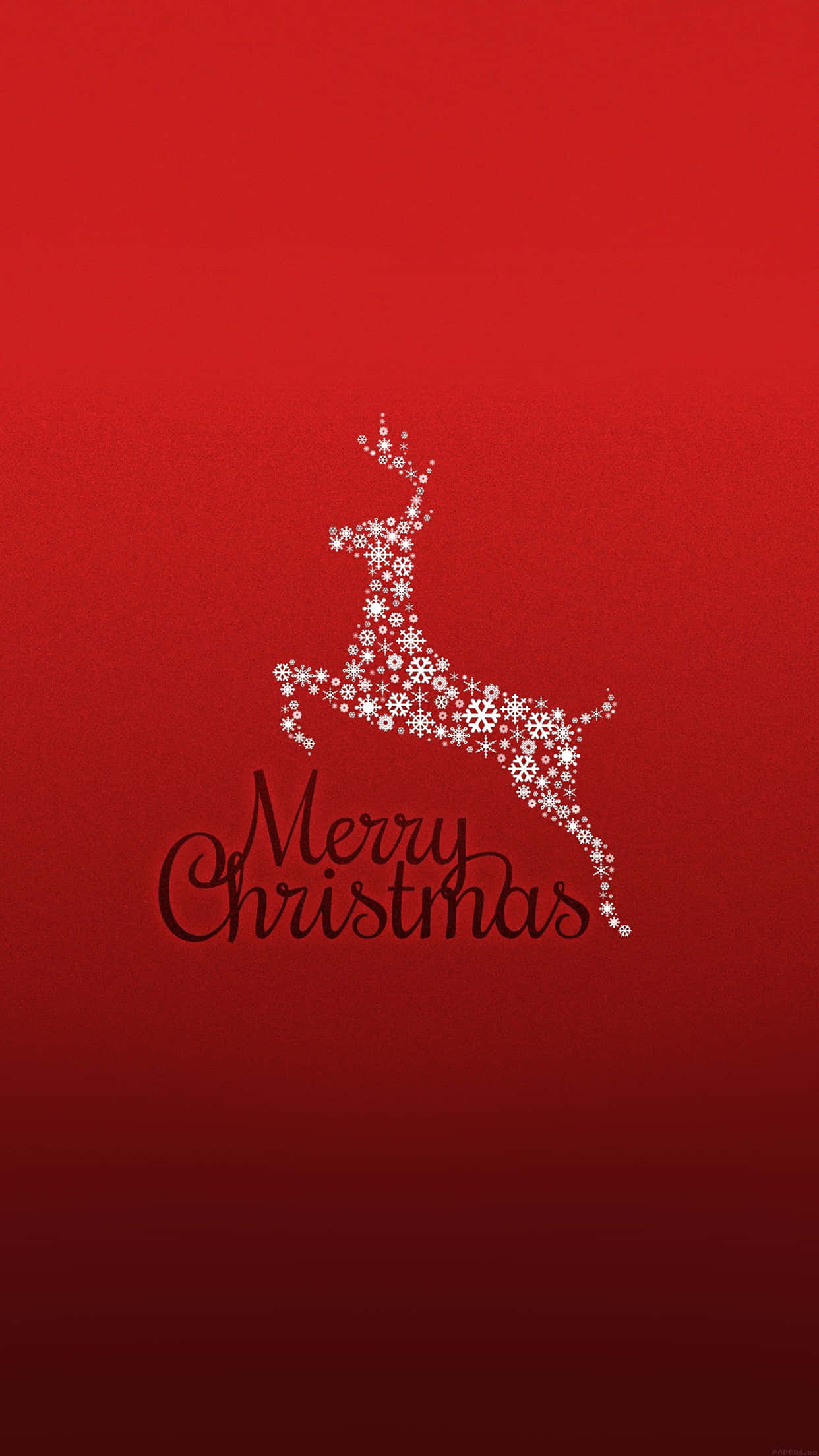Red Christmas, iPhone, reindeer silhouette, Full HD Phone Wallpaper