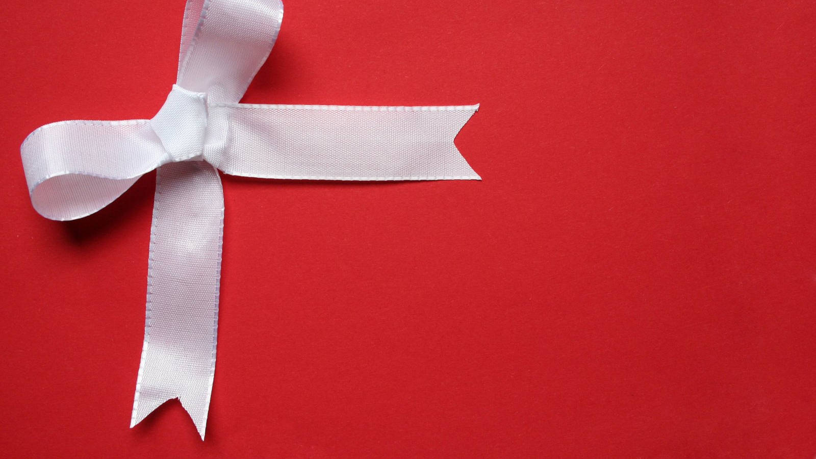 white satin bow, bold red background, soft shadows, HD Desktop Wallpaper