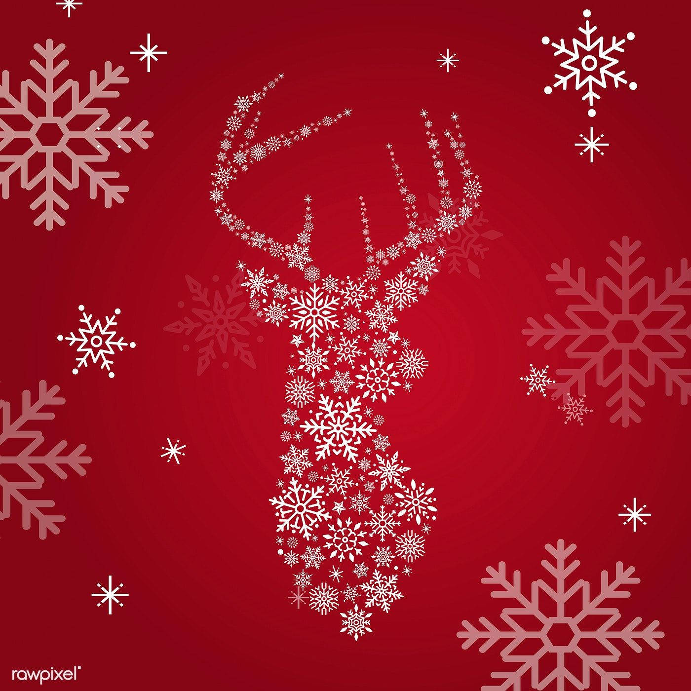 Red Christmas, snowflakes, white snowflakes, HD Desktop Wallpaper