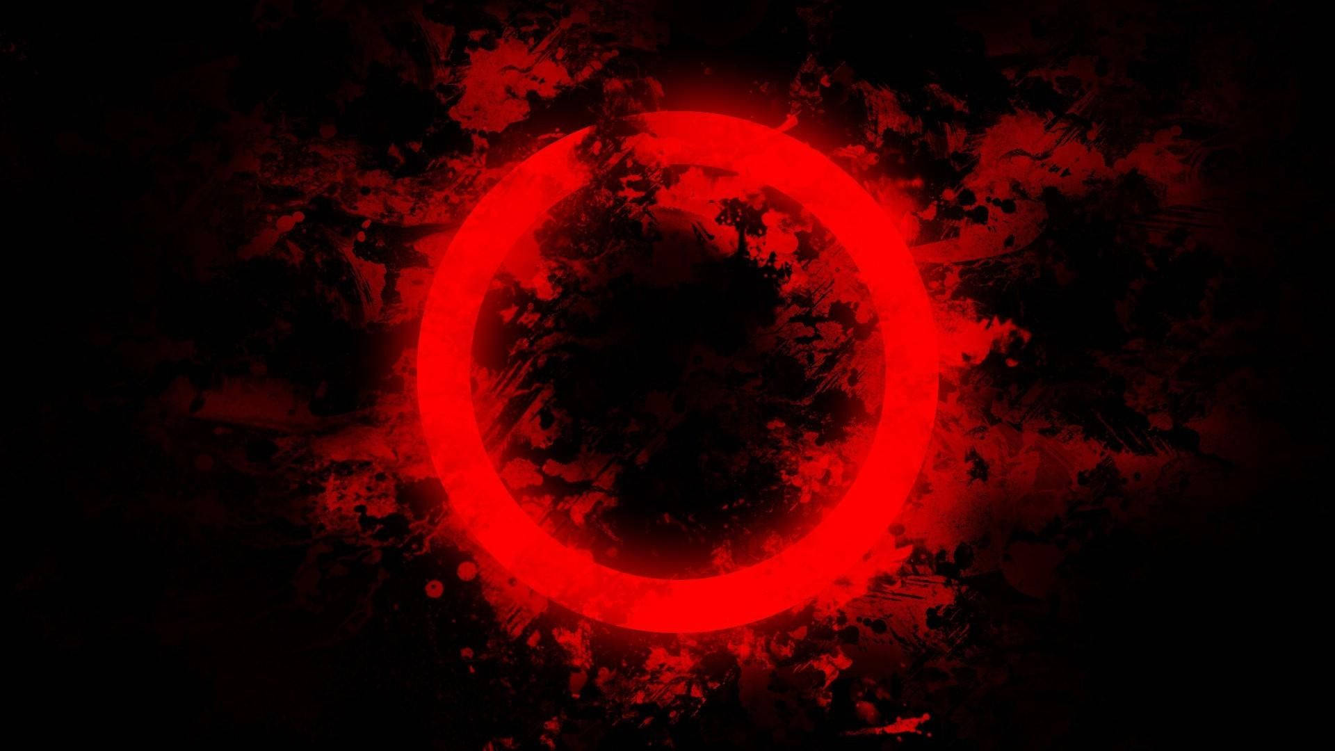 Red Circle, red clouds, glowing red ring, Full HD Desktop Wallpaper