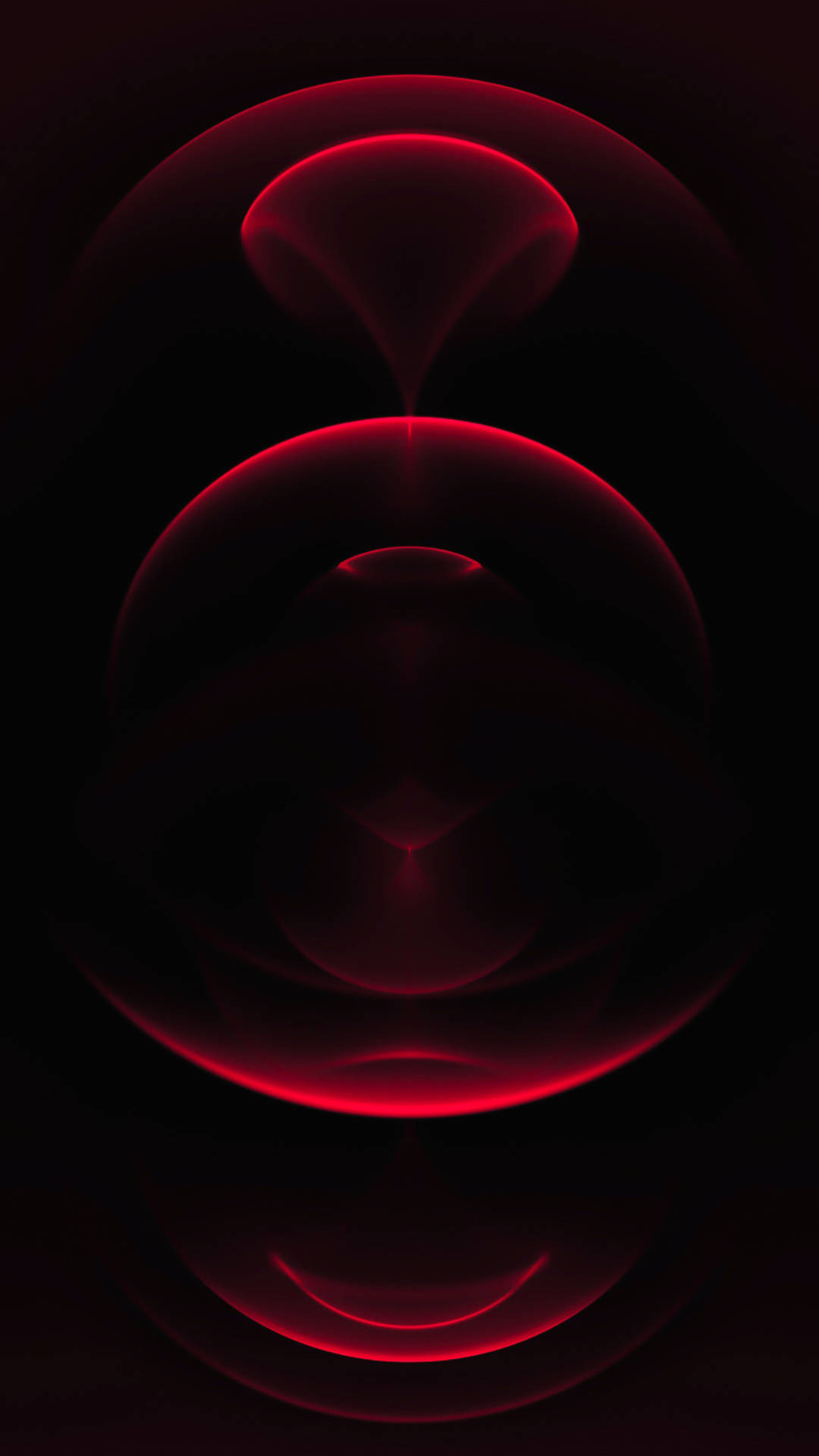 Red Circle, fractal shapes, deep black space, Full HD Phone Wallpaper