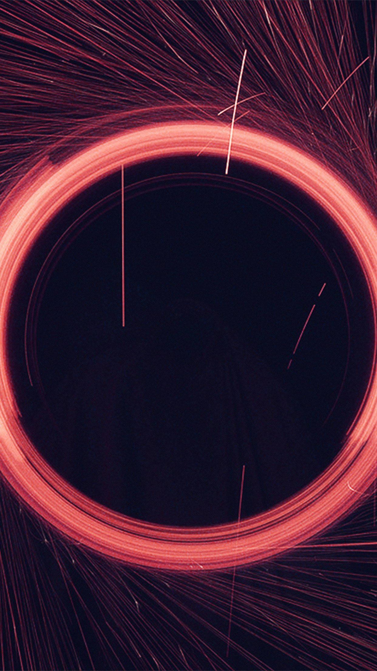 Red Circle, glowing red circular light trail, dark background, Full HD Phone Wallpaper