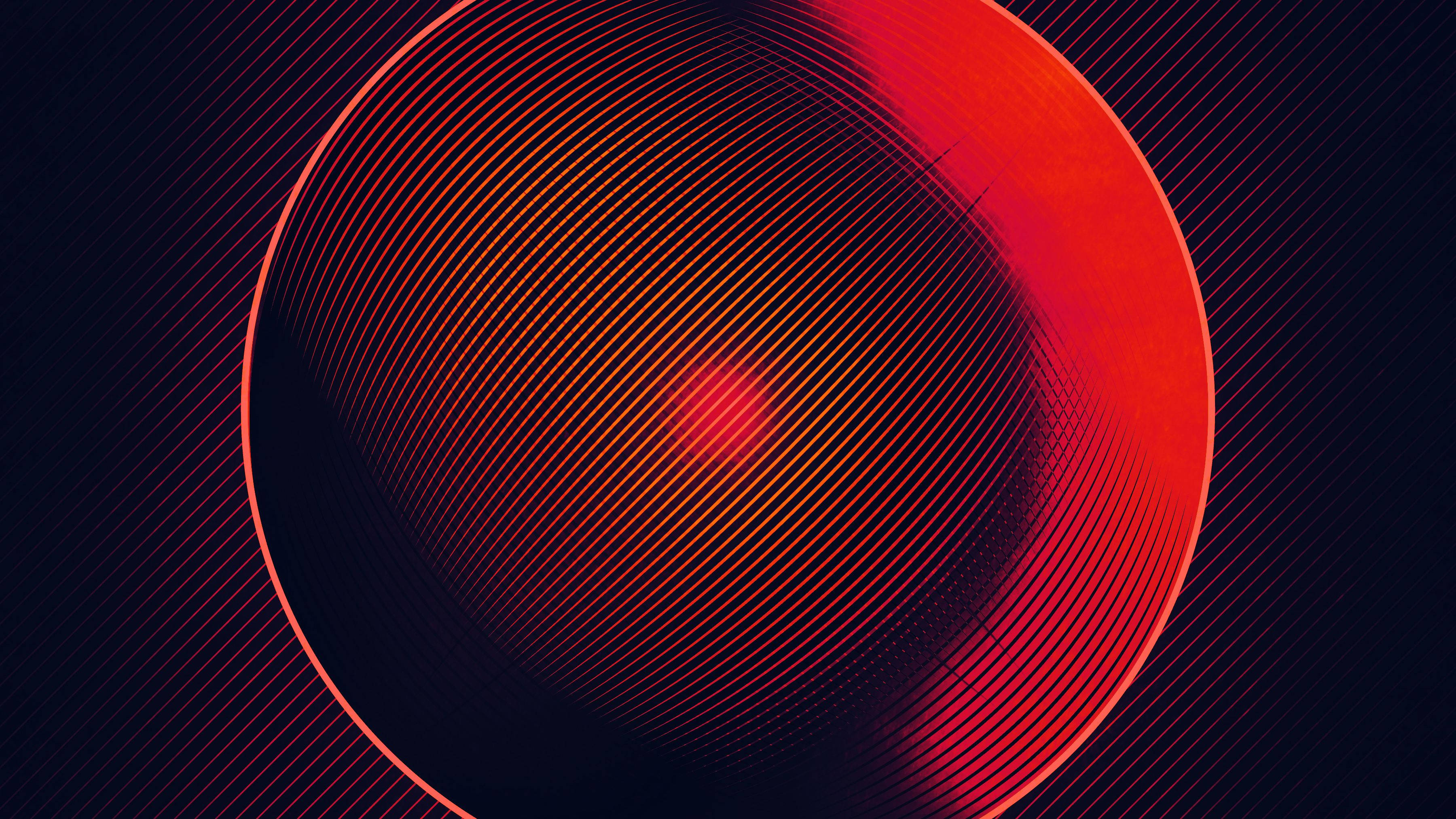 red circle, glowing red circular vortex, radiating lines, 2K Desktop Wallpaper