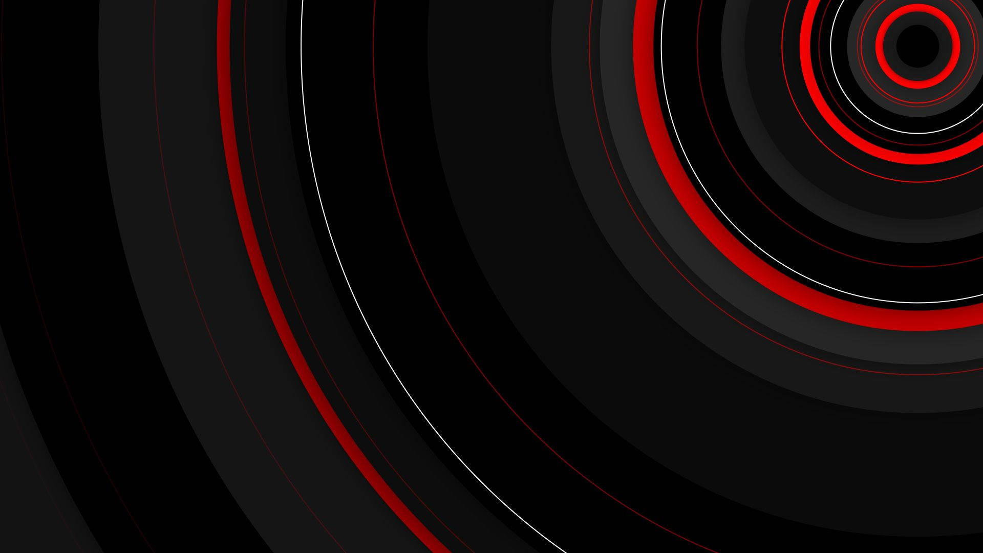 Red Circle, vibrant red, white concentric circles, Full HD Desktop Wallpaper