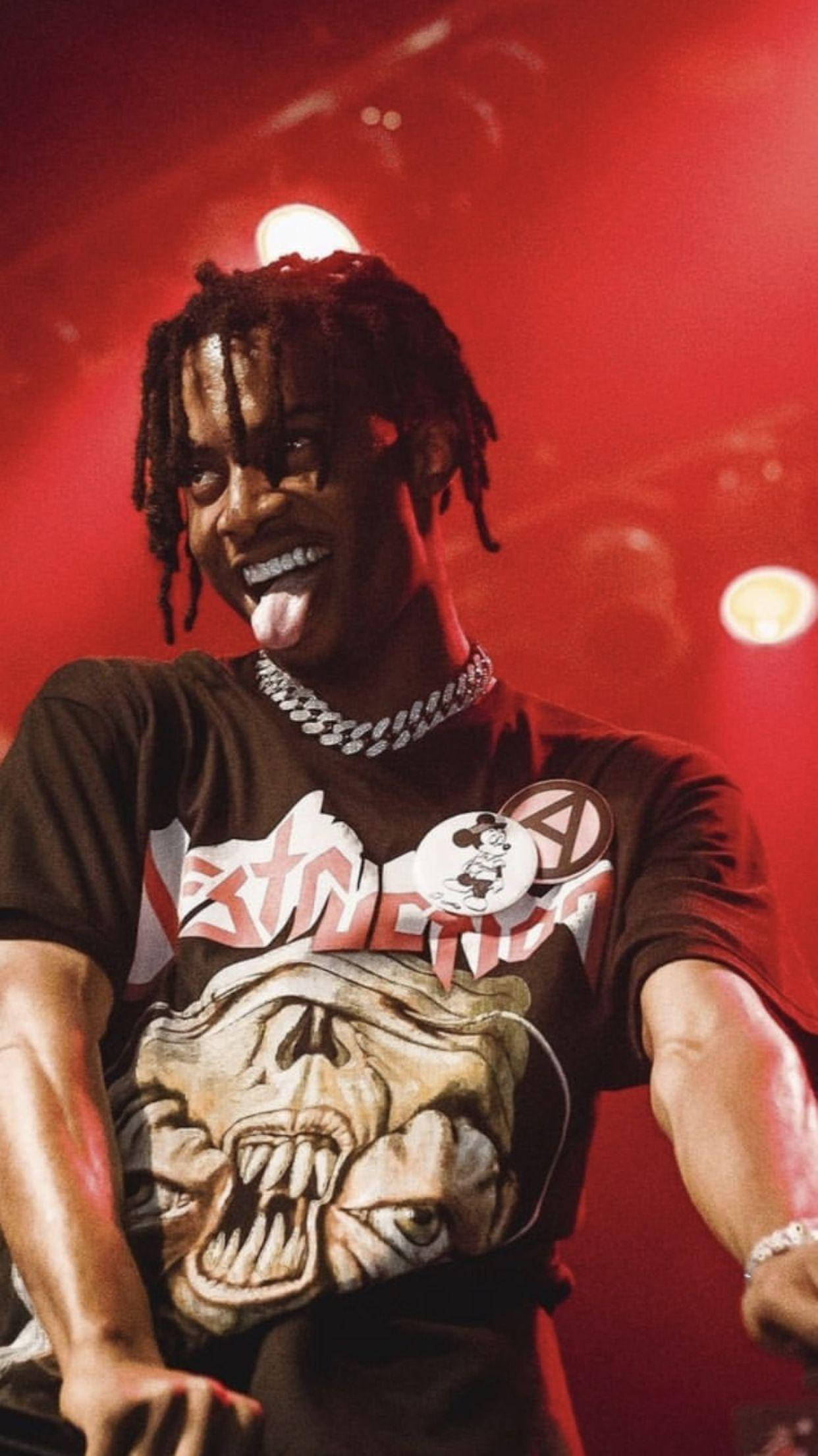 dreadlocks, graphic t-shirt, red stage lights, Full HD Phone Wallpaper