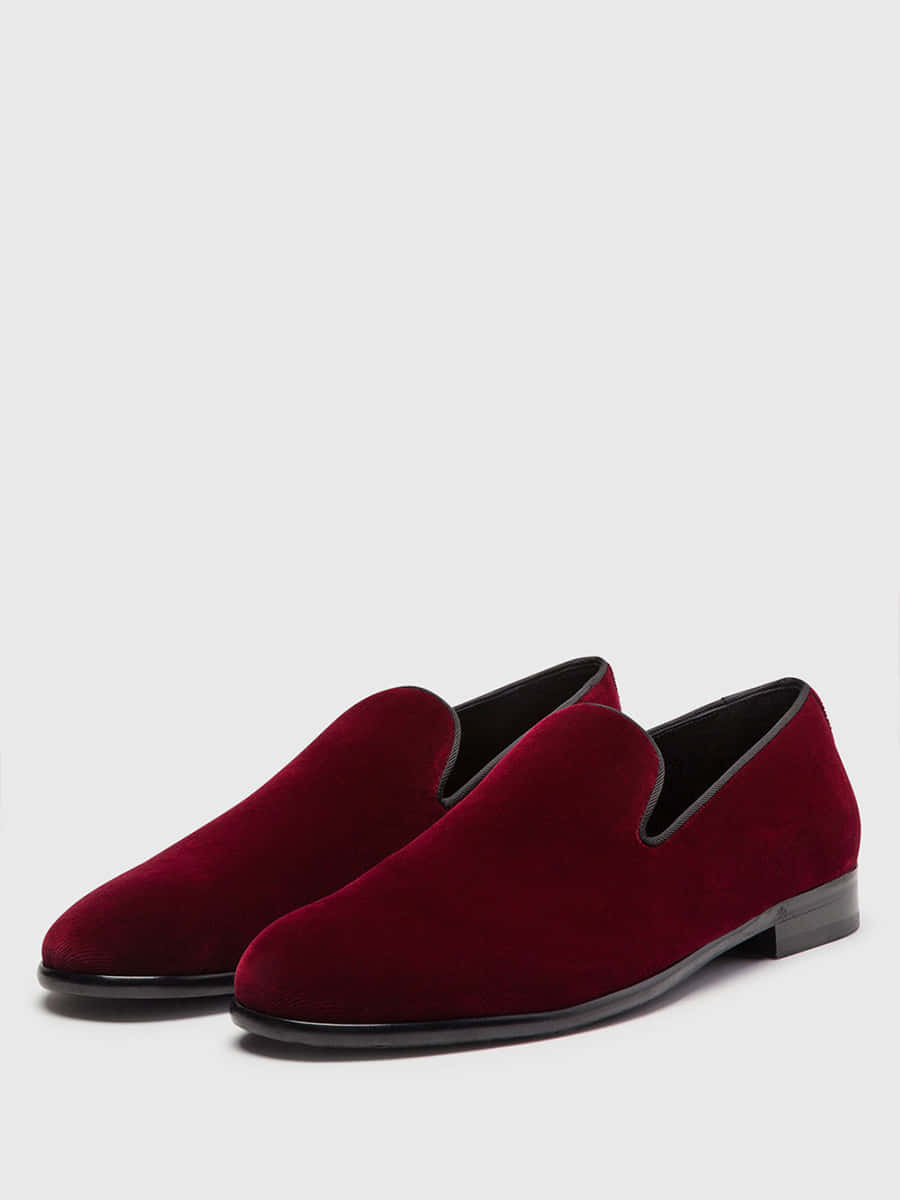 burgundy velvet slip-on shoes, black soles, black lining, SD Phone Wallpaper