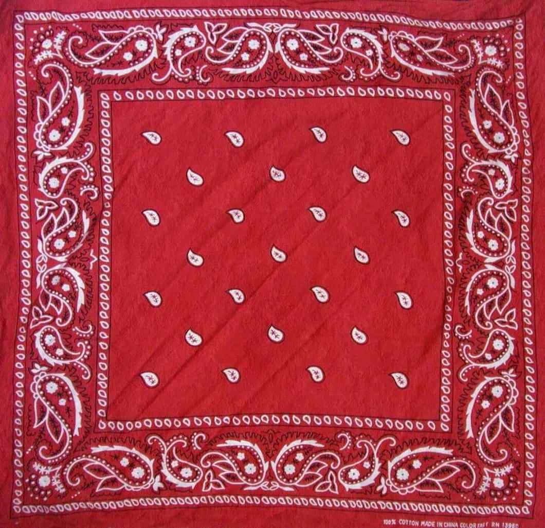 red bandana, white paisley designs, teardrop motifs, SD Desktop Wallpaper