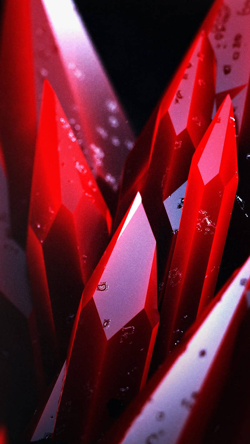 Red Crystal, jagged edges, vibrant red crystal, HD Phone Wallpaper