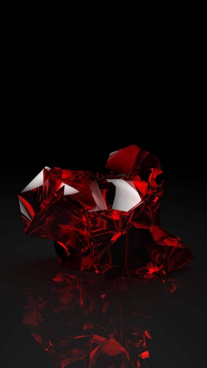 red crystal gemstone, faceted red crystal, black void, HD Phone Wallpaper