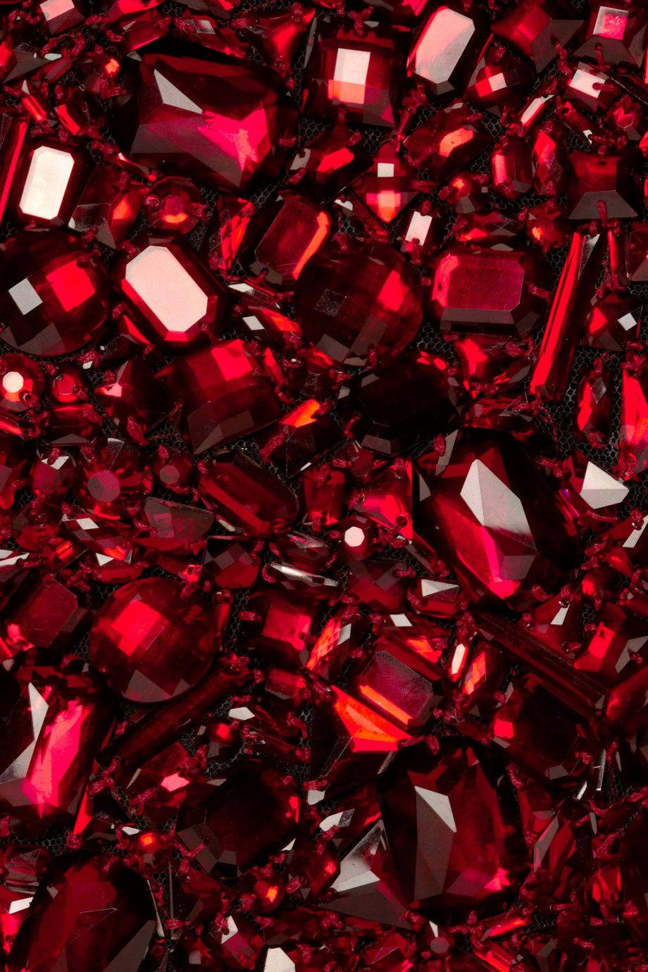 Red Crystal, faceted red crystals, sharp highlights, HD Phone Wallpaper