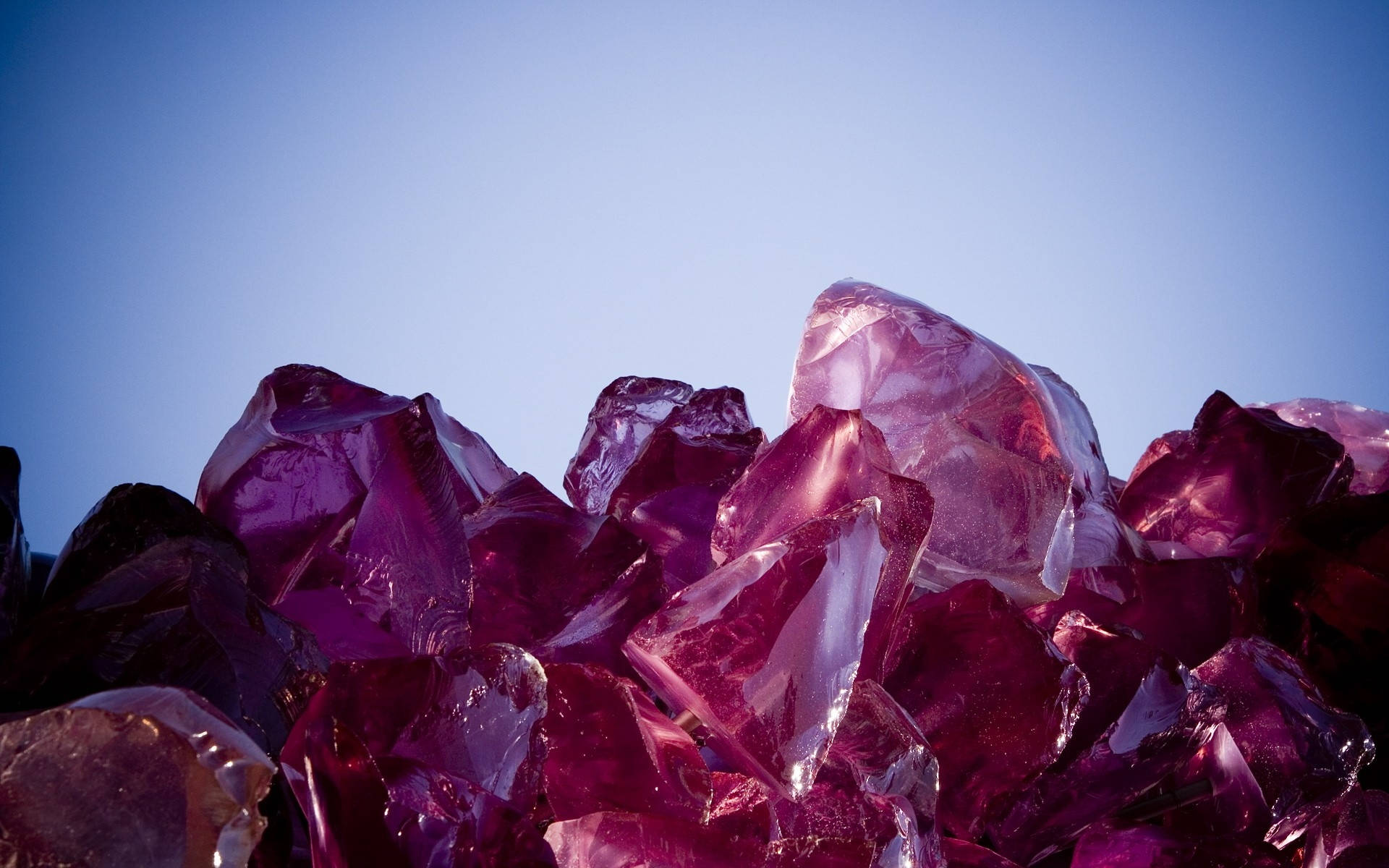 Red Crystal, deep sea rock, faceted, Full HD Desktop Wallpaper